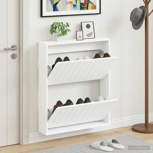 Wall-Mounted Shoe Cabinet ZWOLLE 71 x 17 x 86 cm White
