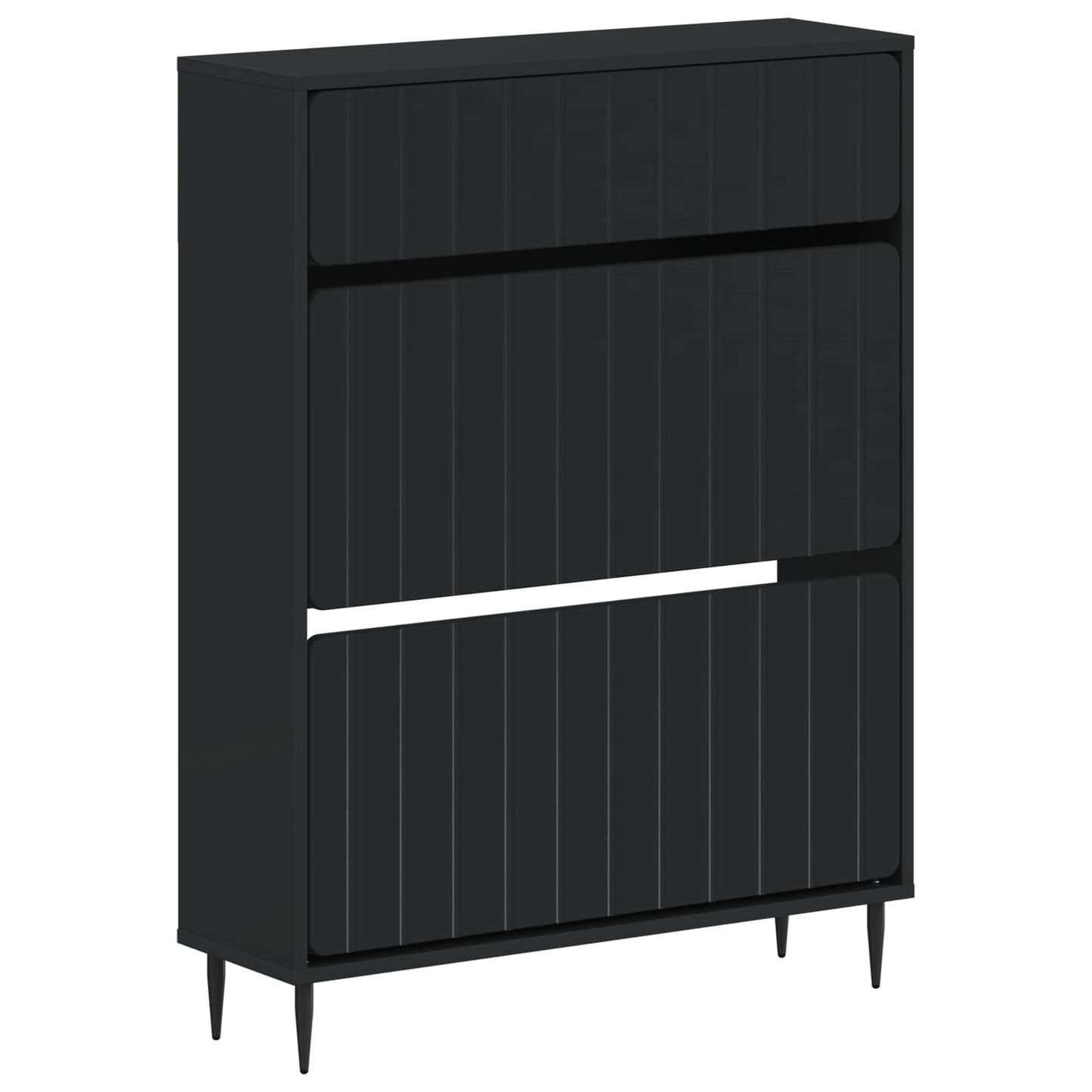 Shoe Cabinet ZWOLLE 78 x 24 x 103 cm Engineered Wood Black
