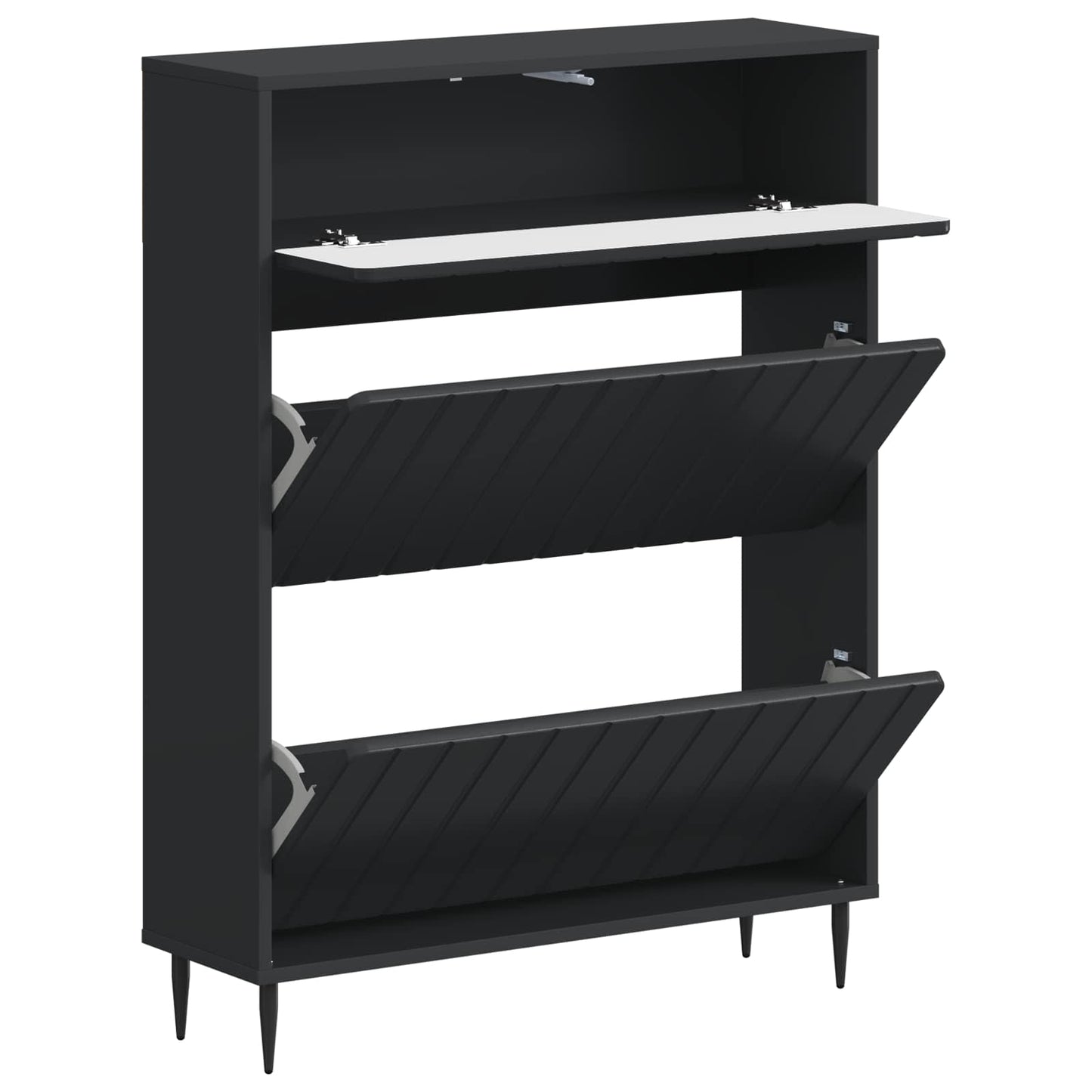 Shoe Cabinet ZWOLLE 78 x 24 x 103 cm Engineered Wood Black