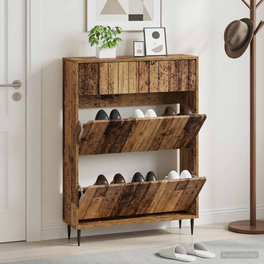 Shoe Cabinet ZWOLLE 78 x 24 x 103 cm Engineered Wood Old Wood