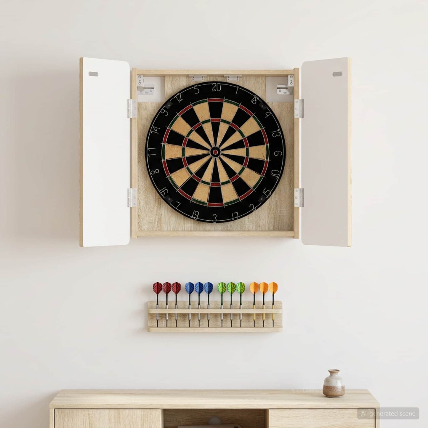 Dartboard Cabinet ZWOLLE Sonoma Oak 52.5 x 10.5 x 57.5 cm