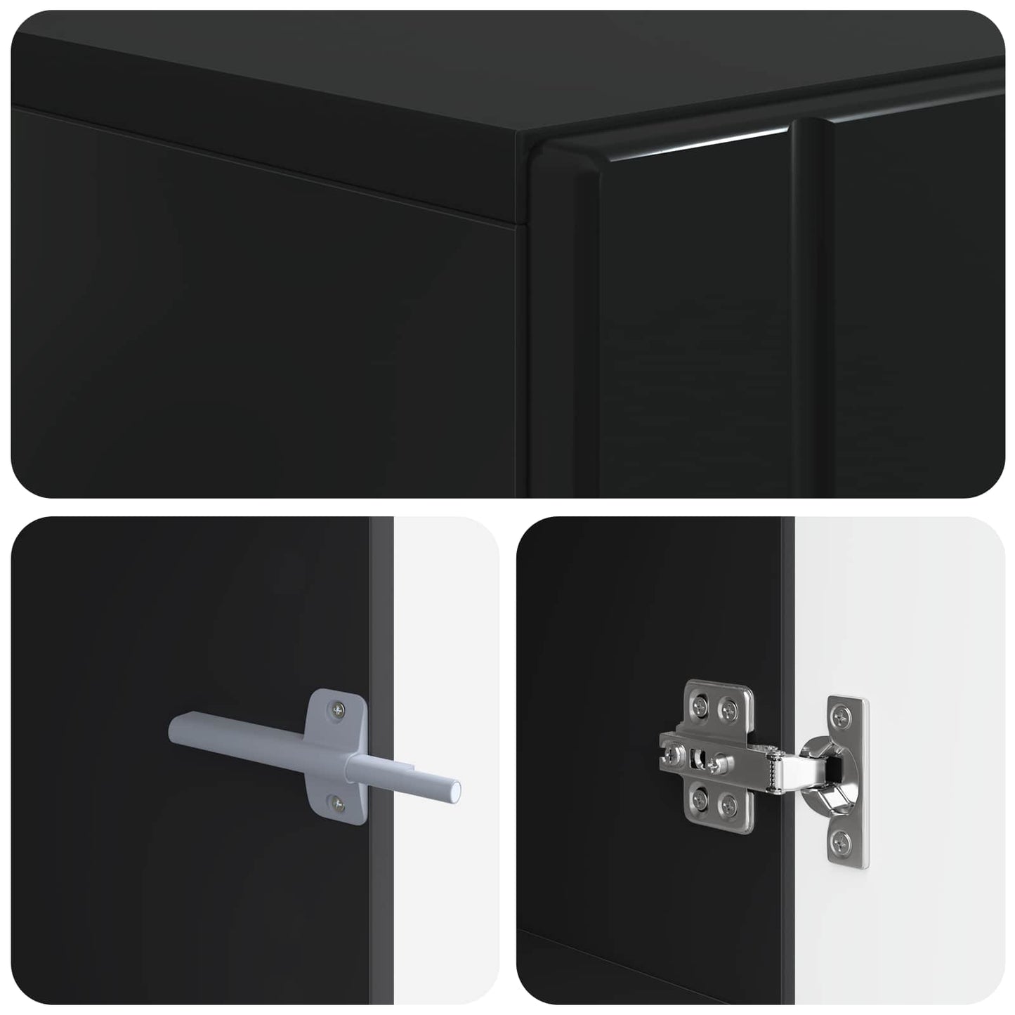 TV Cabinet Black Engineered Wood