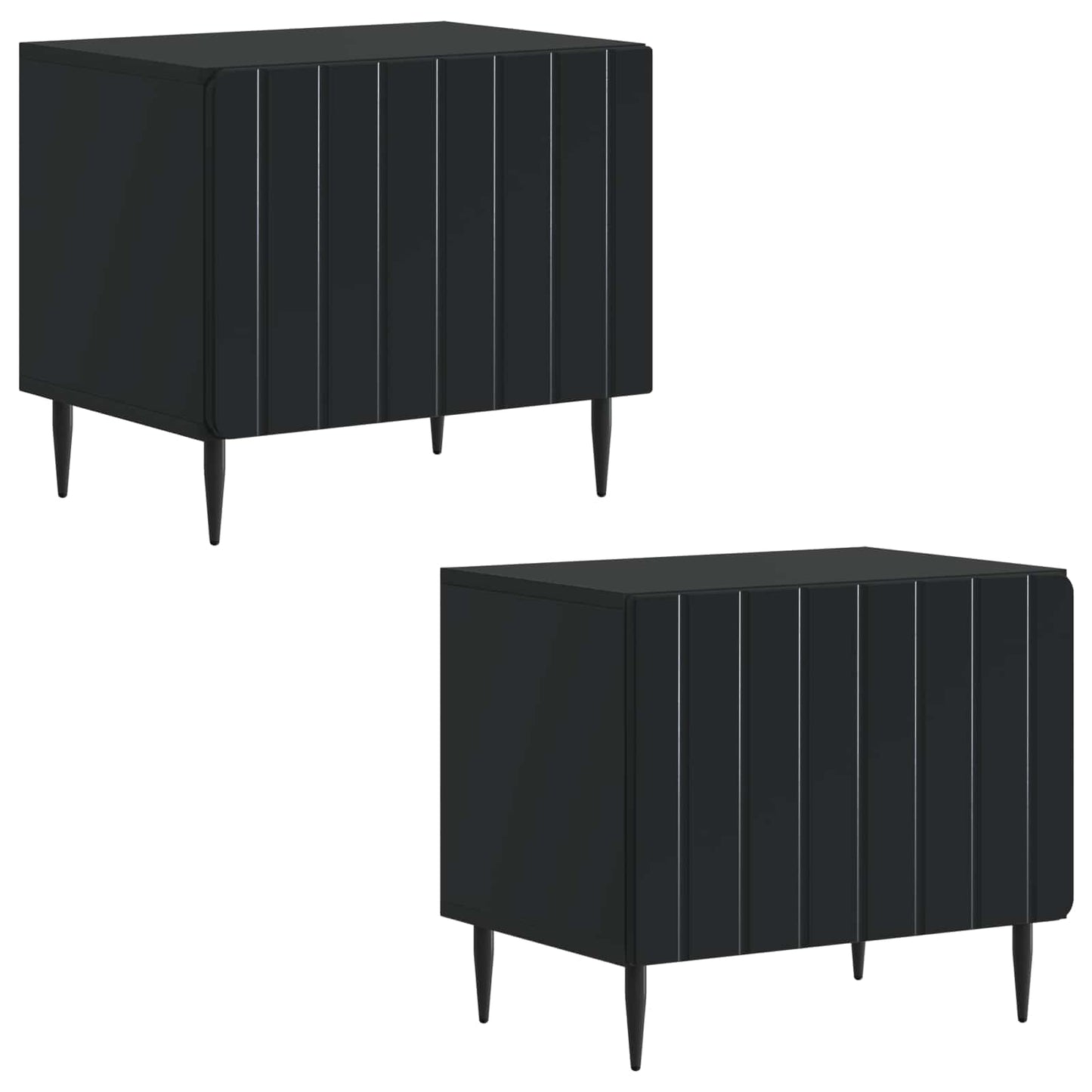 TV Cabinet Black Engineered Wood