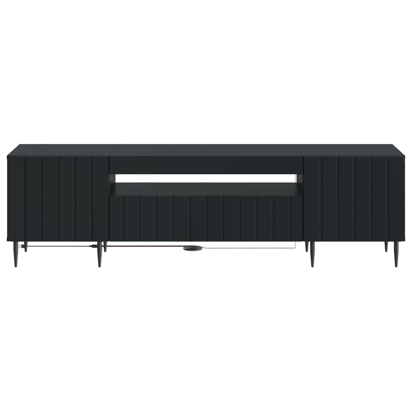 LED TV Cabinet Black Engineered Wood