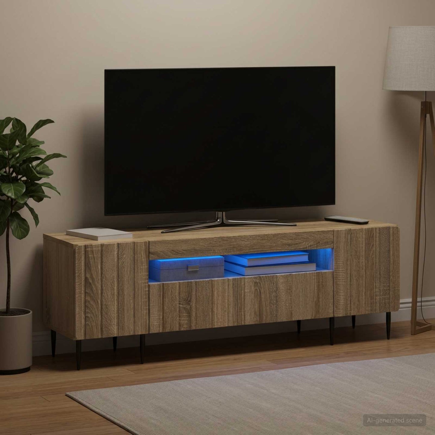 LED TV Cabinet Sonoma Oak Engineered Wood