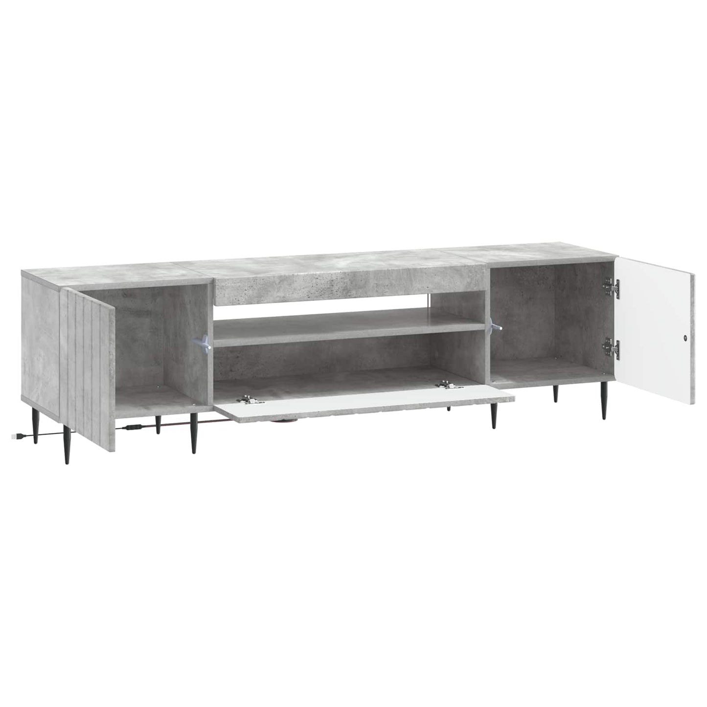 LED TV Cabinet Concrete Grey Engineered Wood