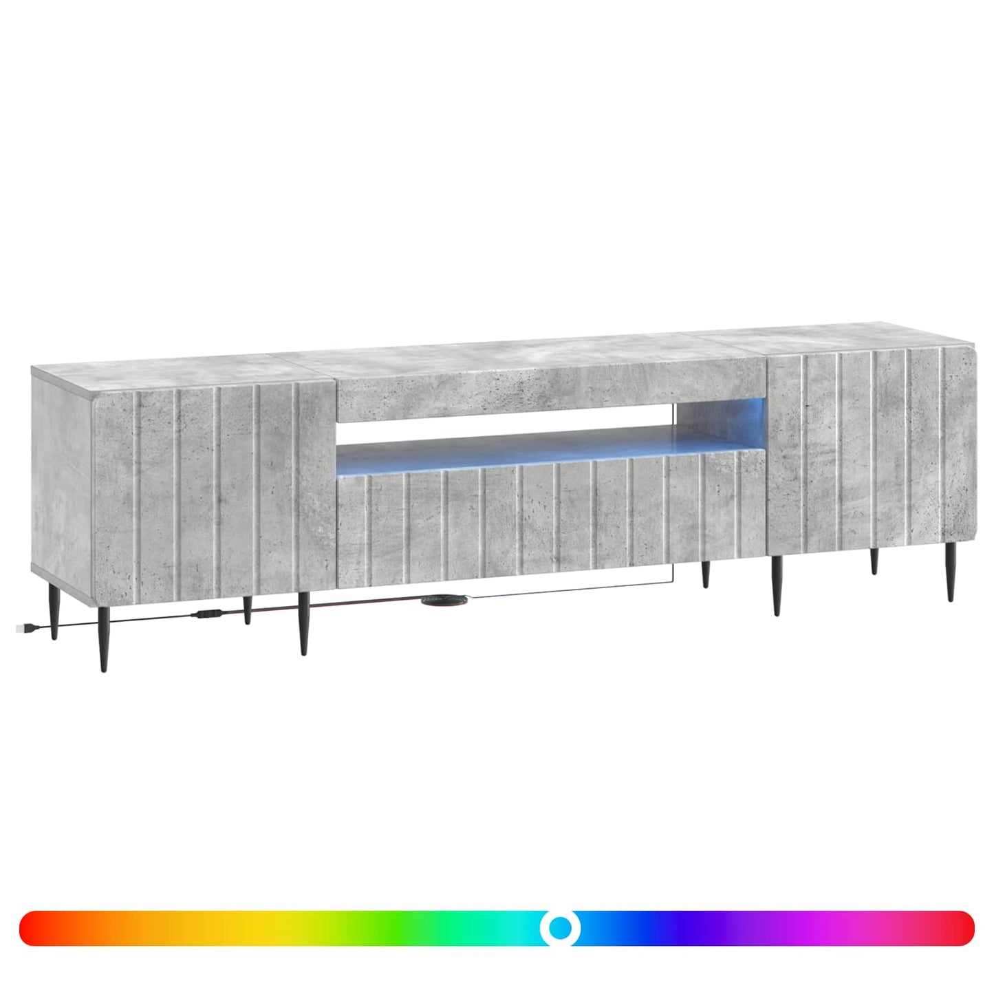 LED TV Cabinet Concrete Grey Engineered Wood