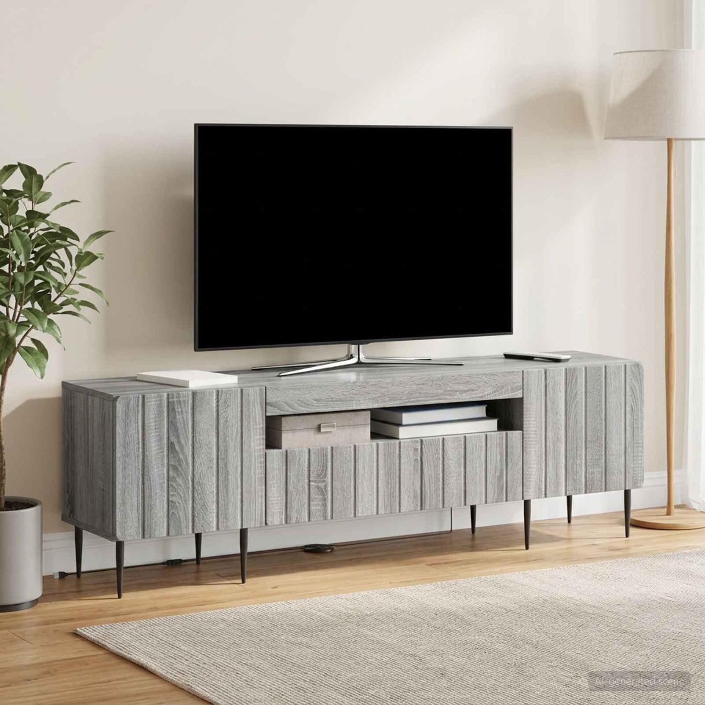 LED TV Cabinet Grey Sonoma Engineered Wood