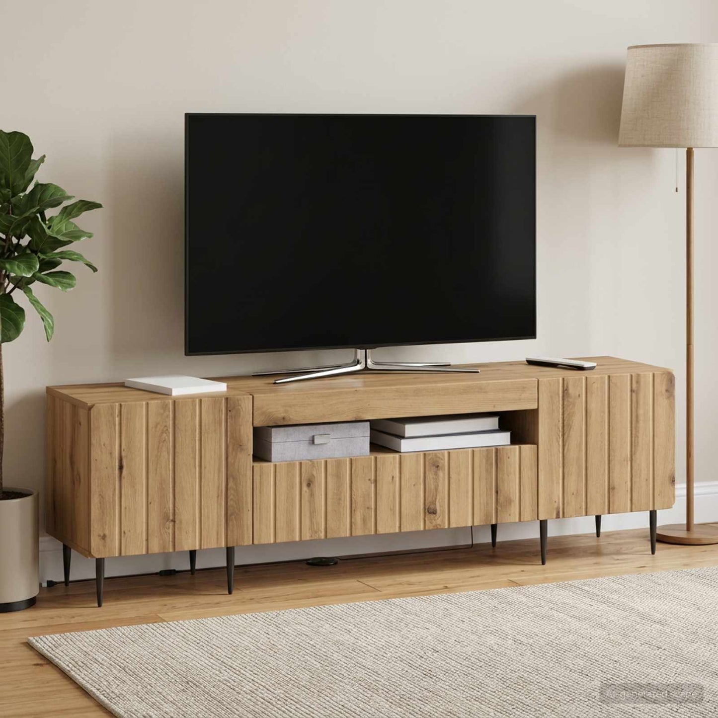 LED TV Cabinet Artisan Oak Engineered Wood