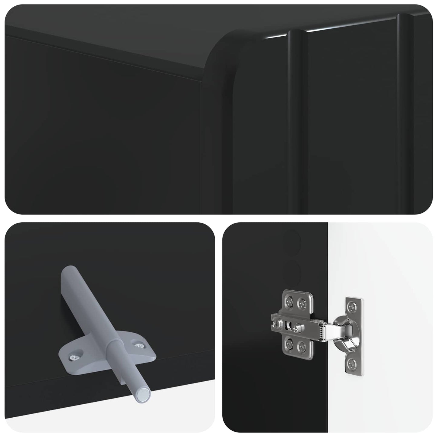 Toilet Cabinet ZWOLLE Black 66 x 25.5 x 190 cm Engineered Wood