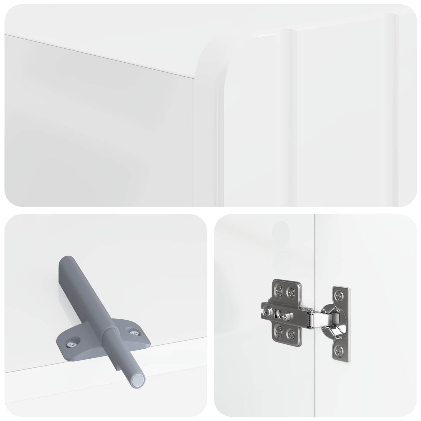 Toilet Cabinet ZWOLLE High Gloss White 66 x 25.5 x 190 cm