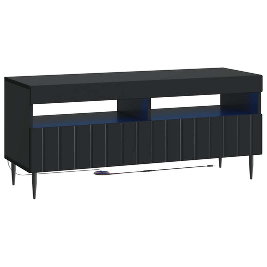 LED TV Cabinet Black Engineered Wood