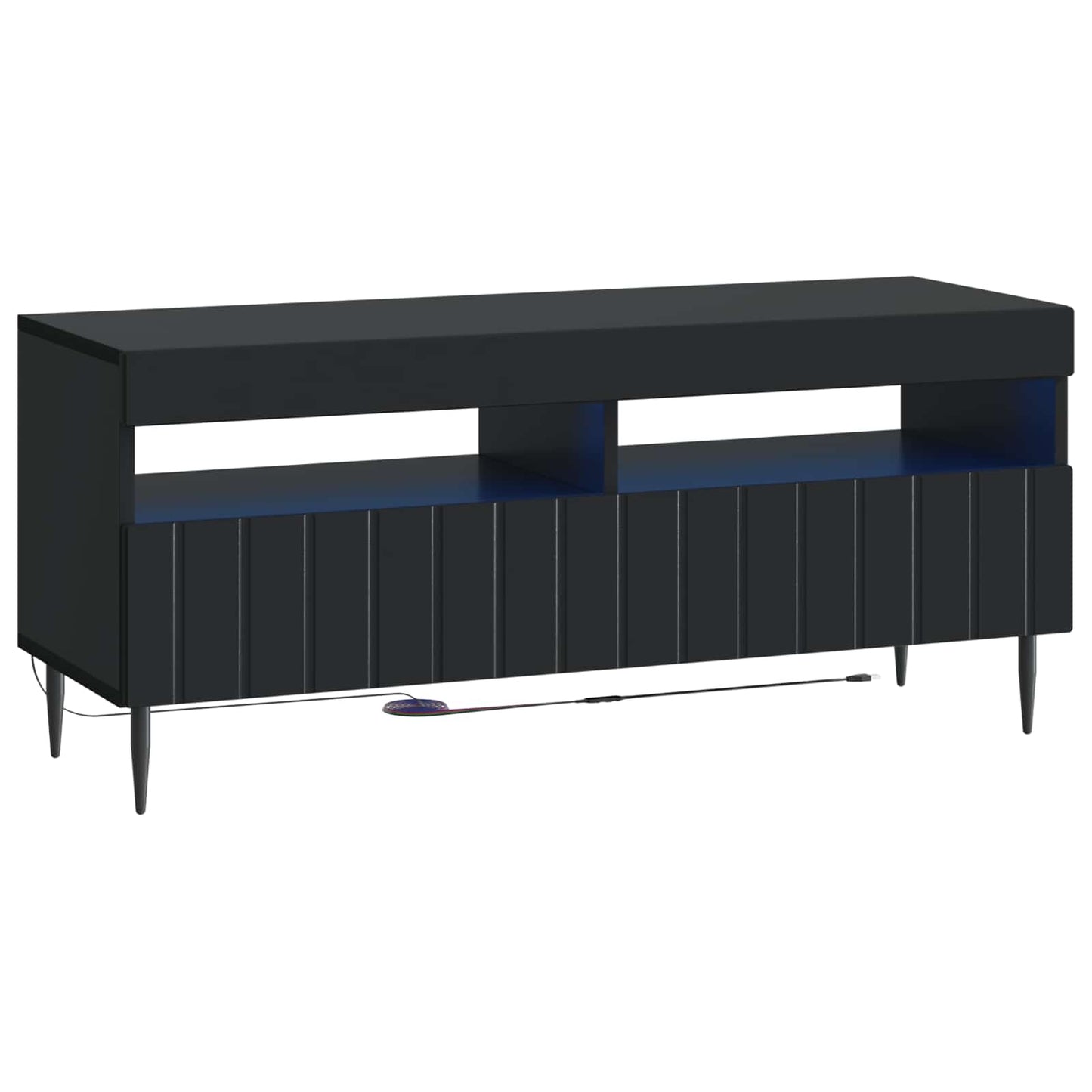 LED TV Cabinet Black Engineered Wood