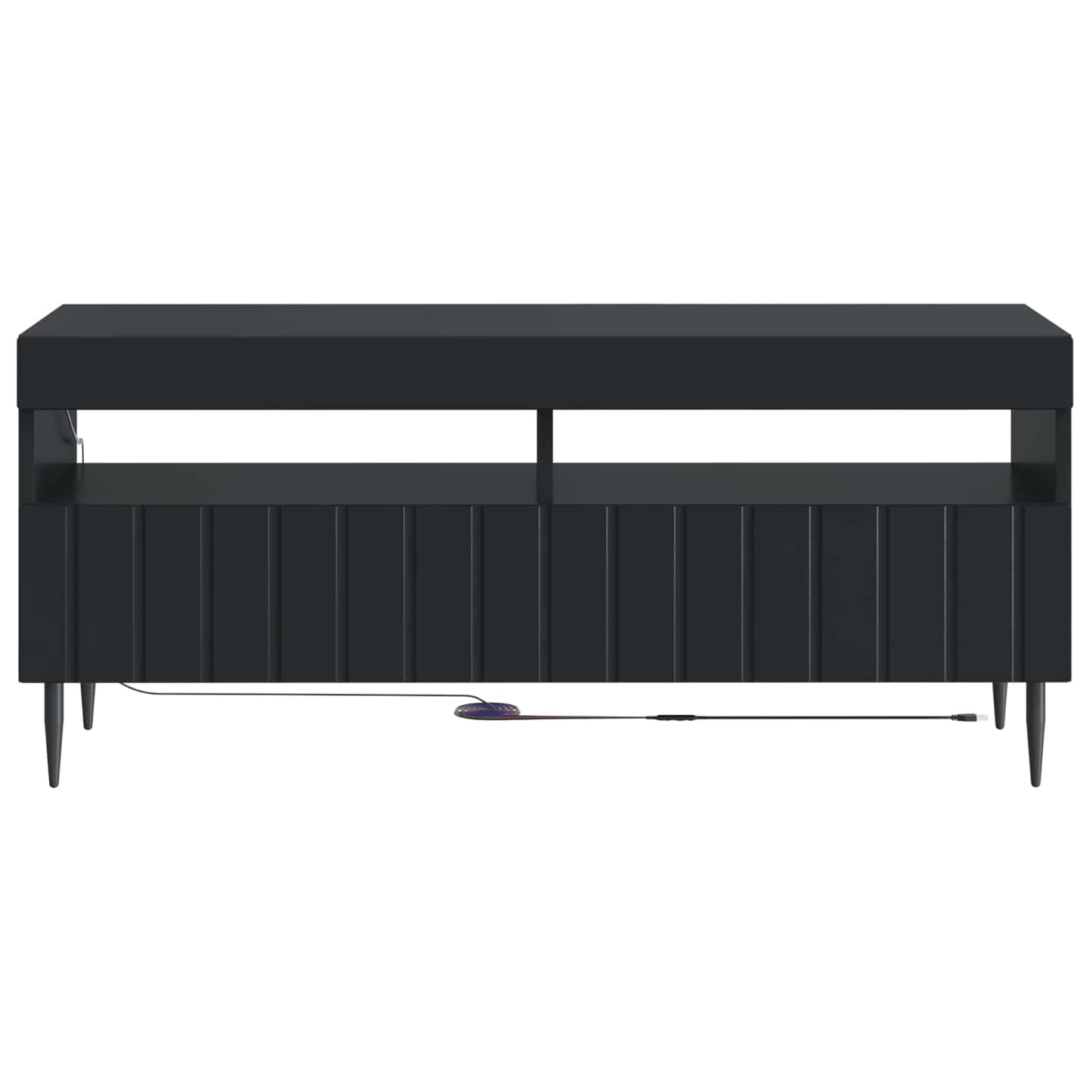 LED TV Cabinet Black Engineered Wood