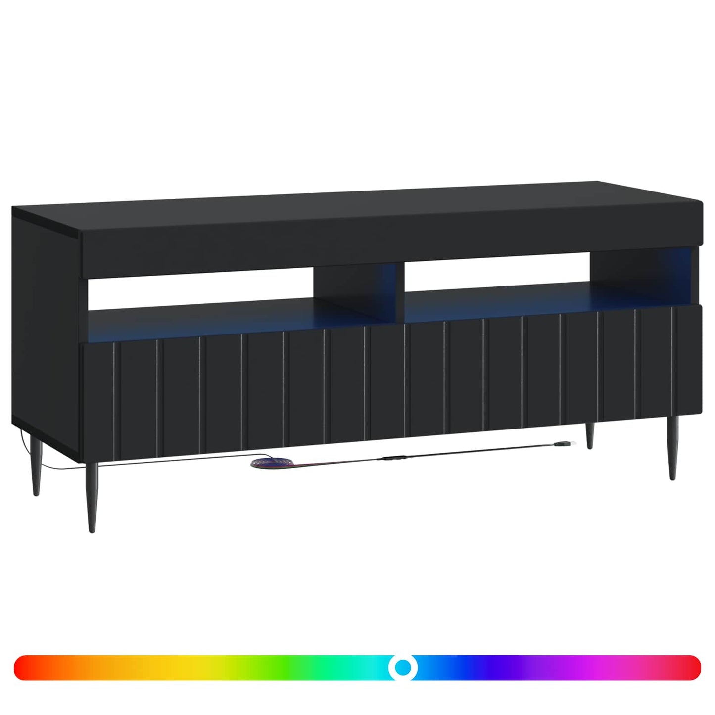 LED TV Cabinet Black Engineered Wood