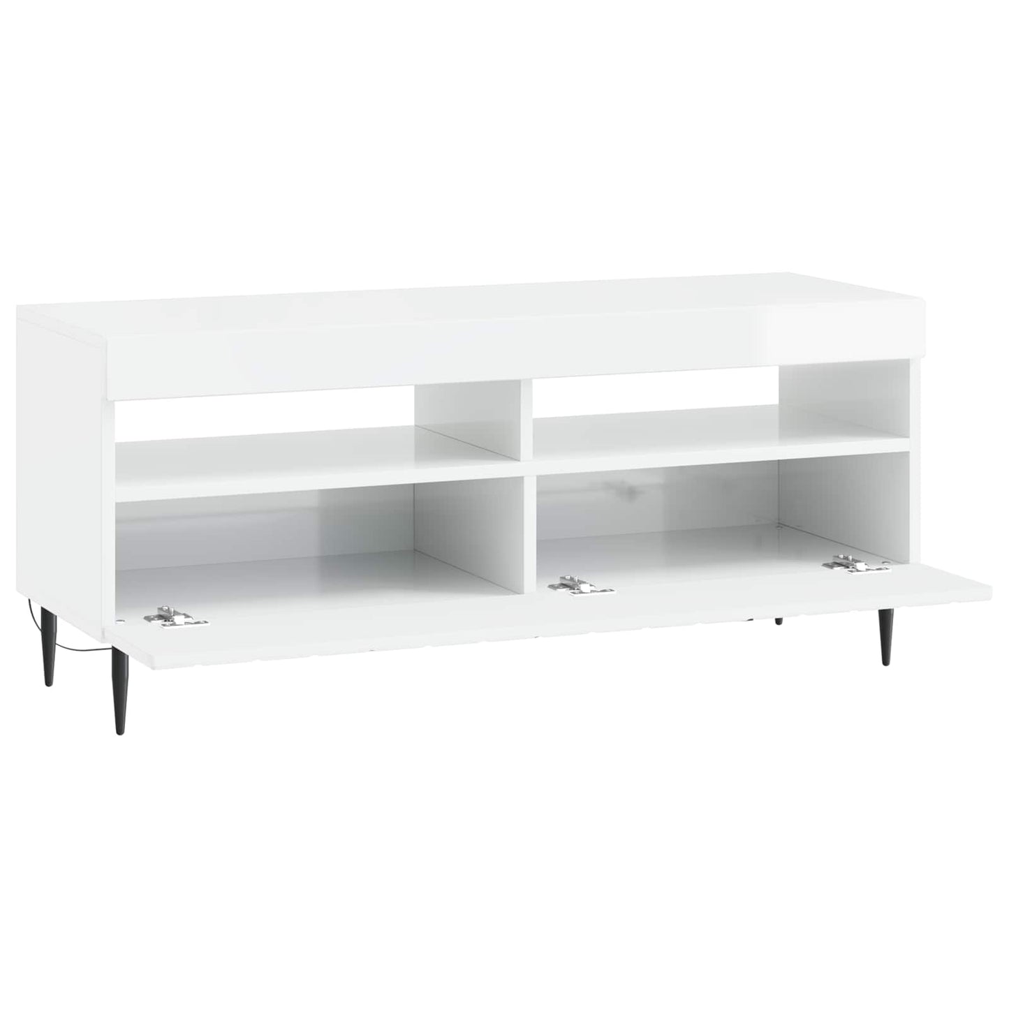 LED TV Cabinet High Gloss White Engineered Wood