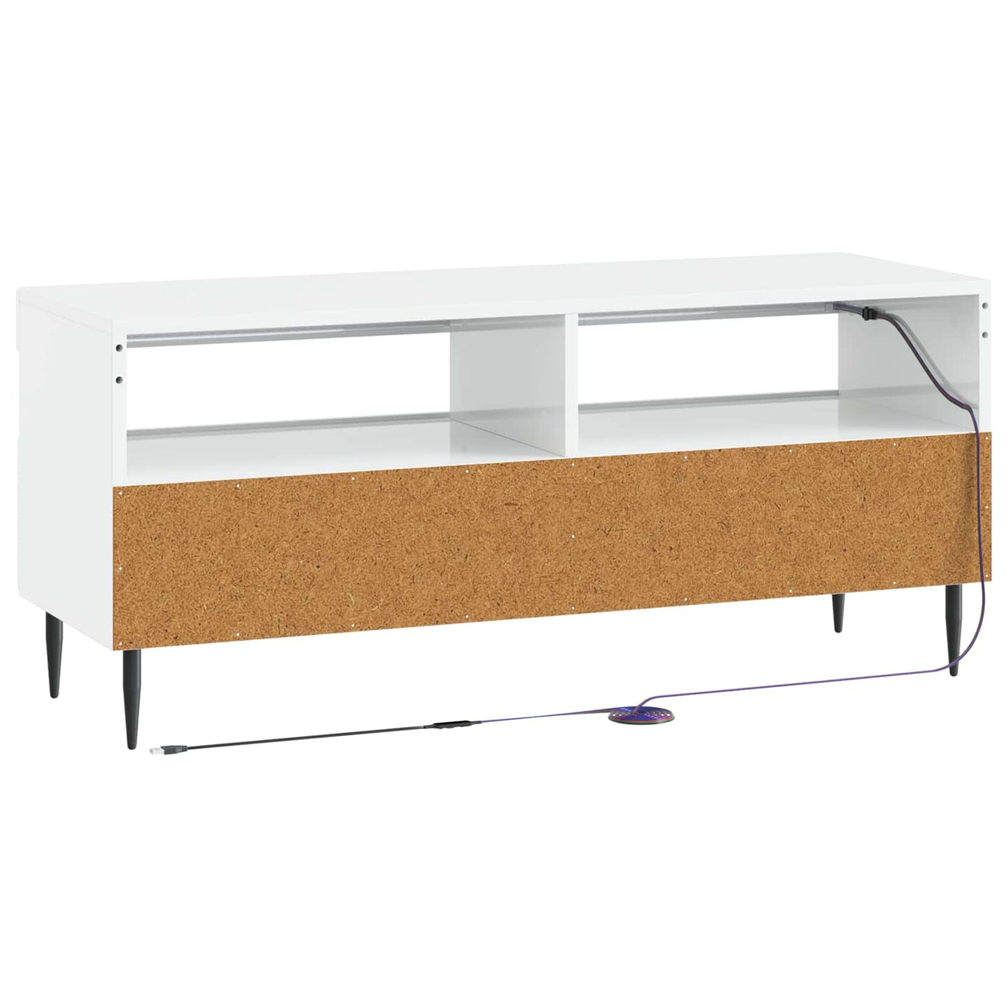 LED TV Cabinet High Gloss White Engineered Wood
