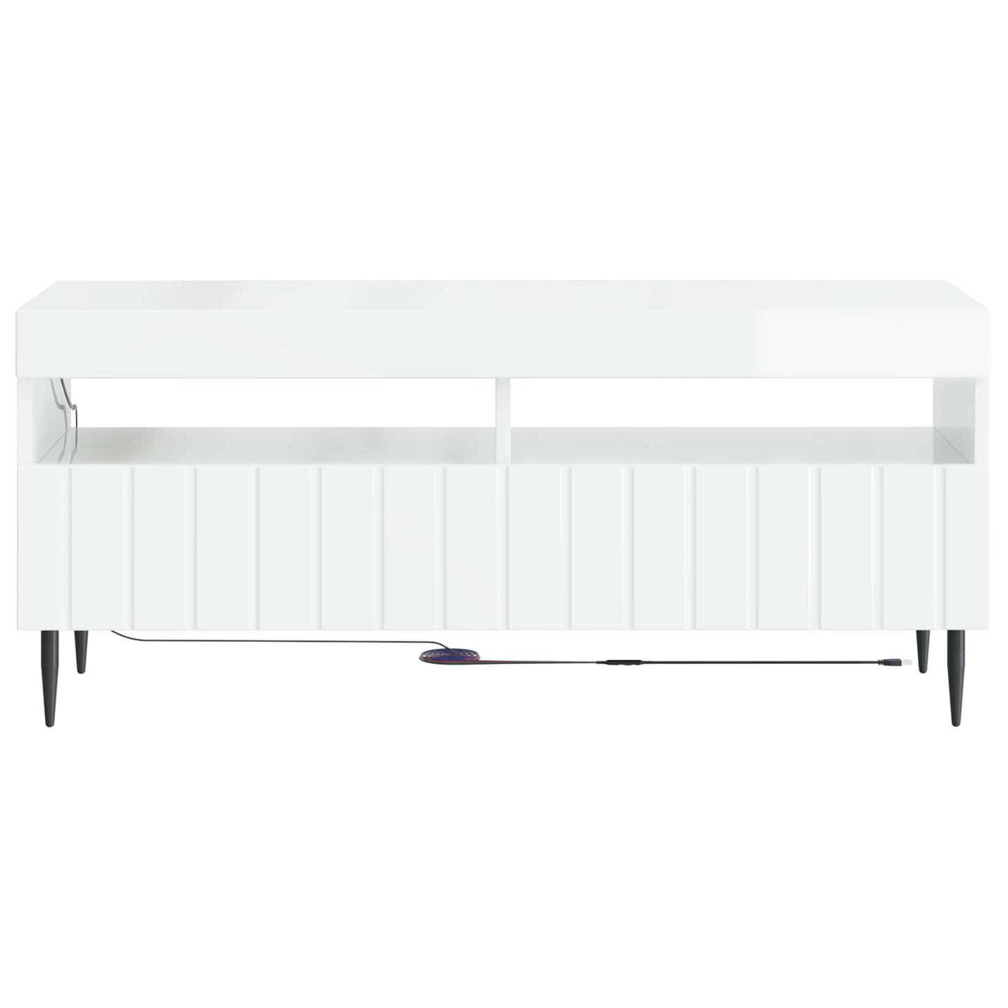 LED TV Cabinet High Gloss White Engineered Wood