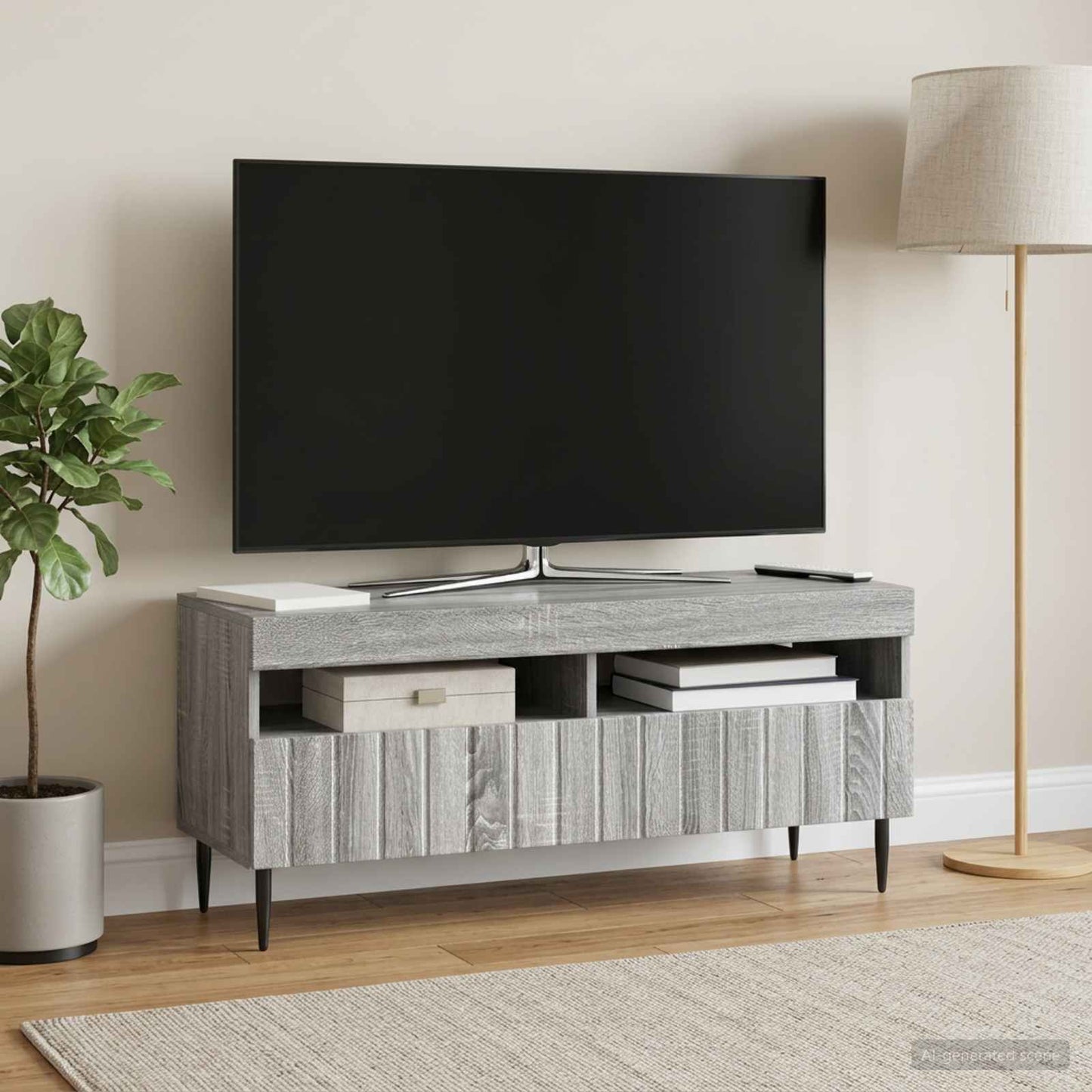 LED TV Cabinet Grey Sonoma Engineered Wood