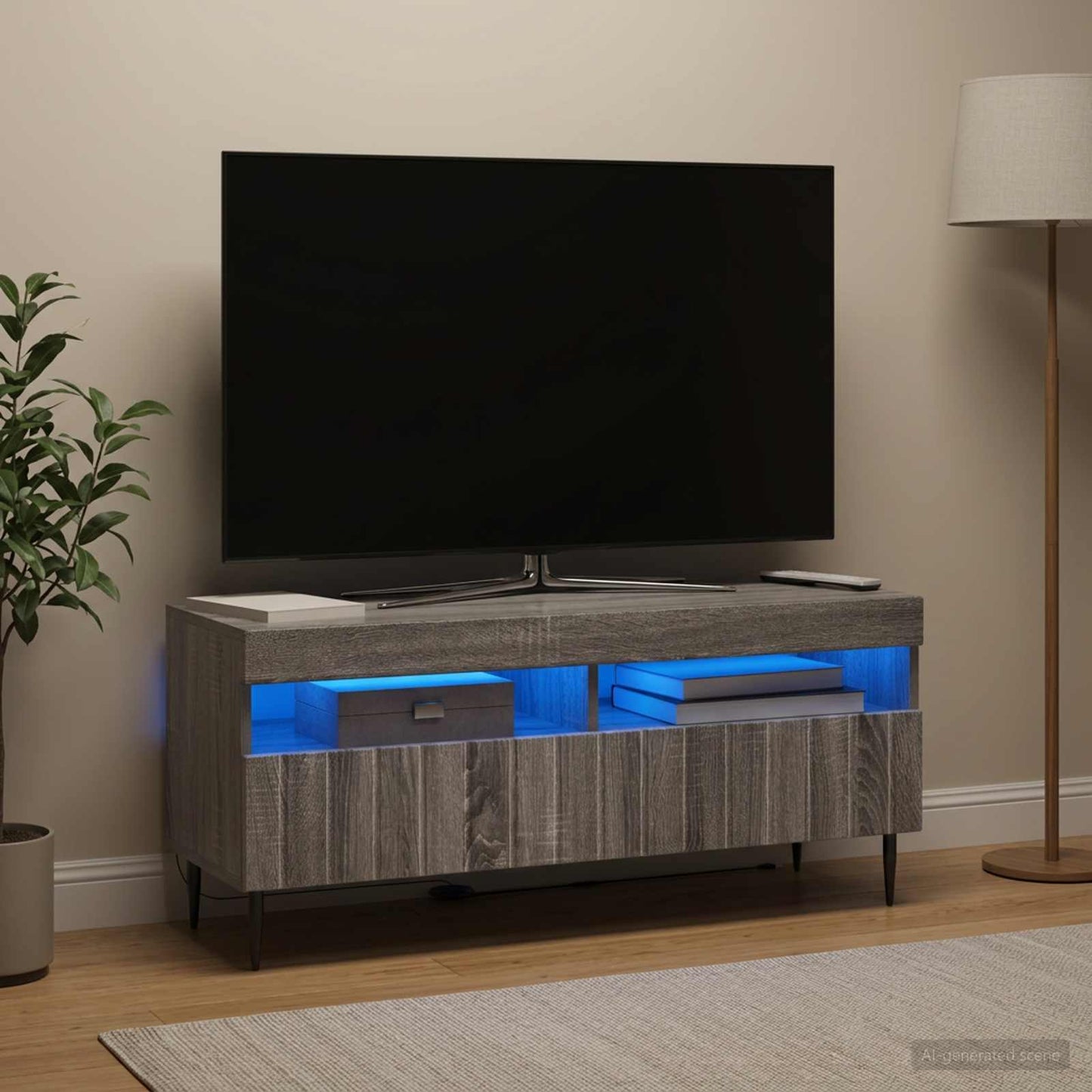 LED TV Cabinet Grey Sonoma Engineered Wood