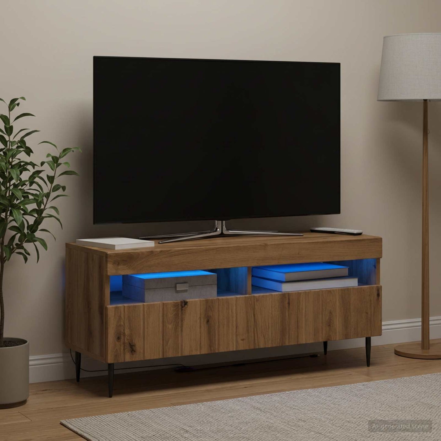 LED TV Cabinet Artisan Oak Engineered Wood