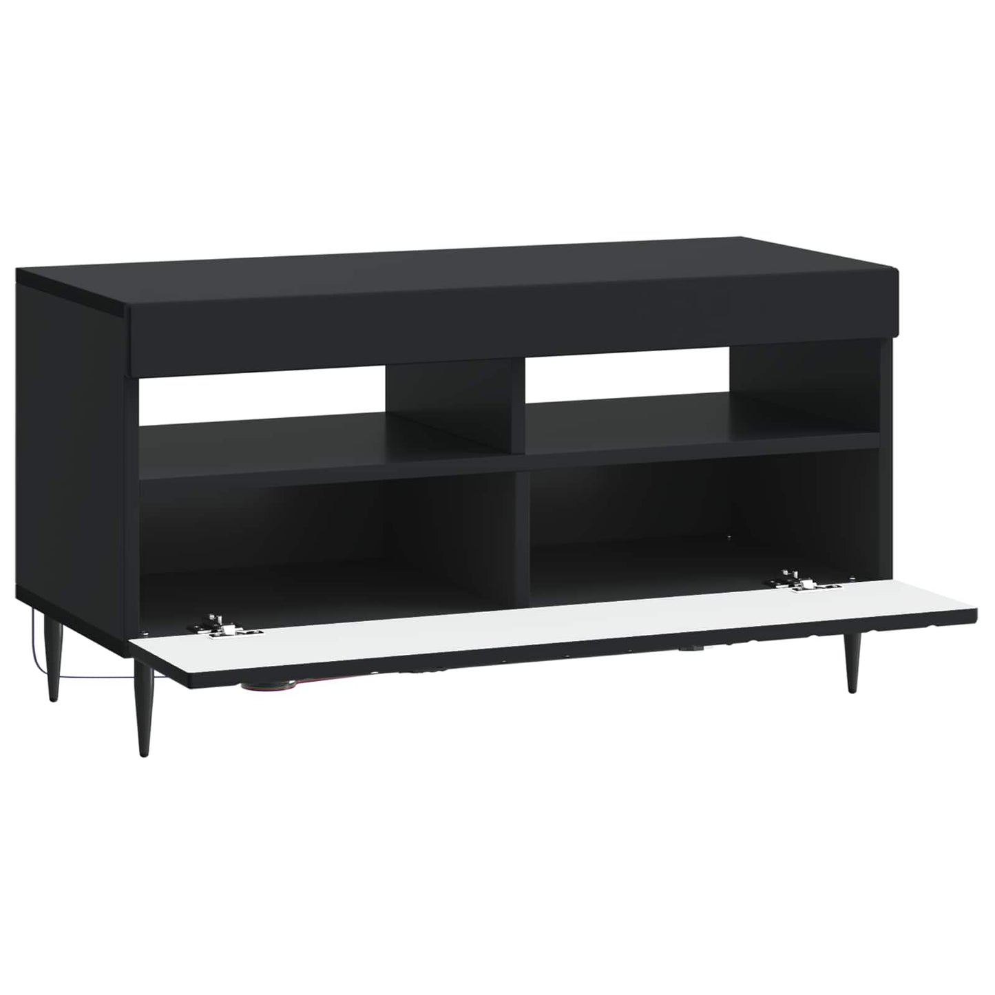 LED TV Cabinet Black Engineered Wood