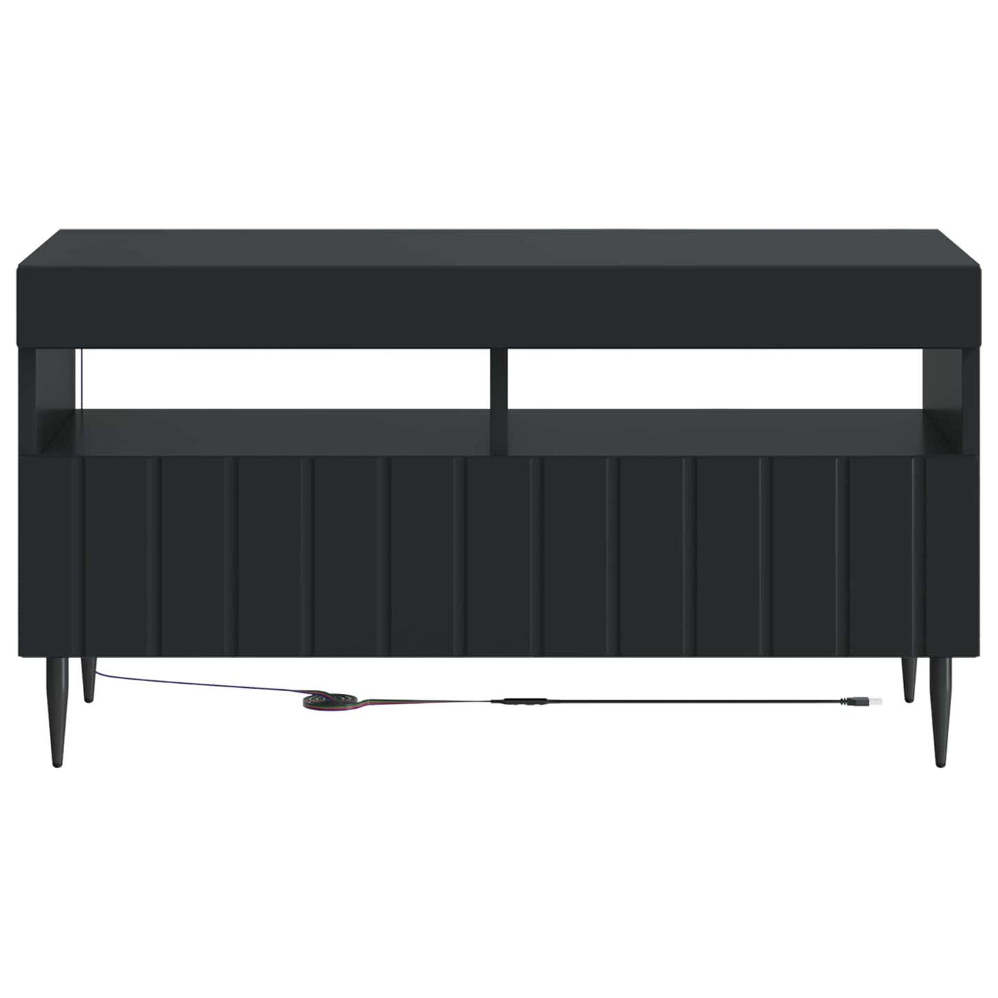 LED TV Cabinet Black Engineered Wood