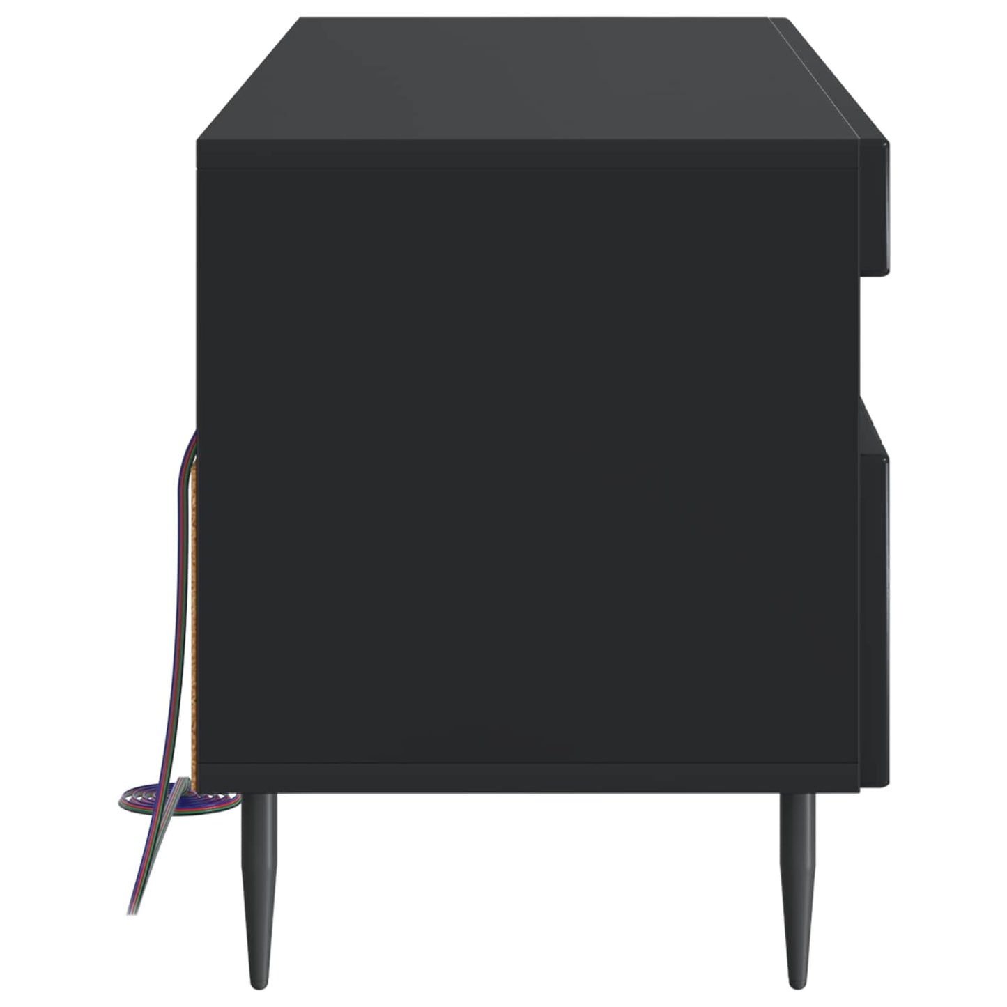 LED TV Cabinet Black Engineered Wood