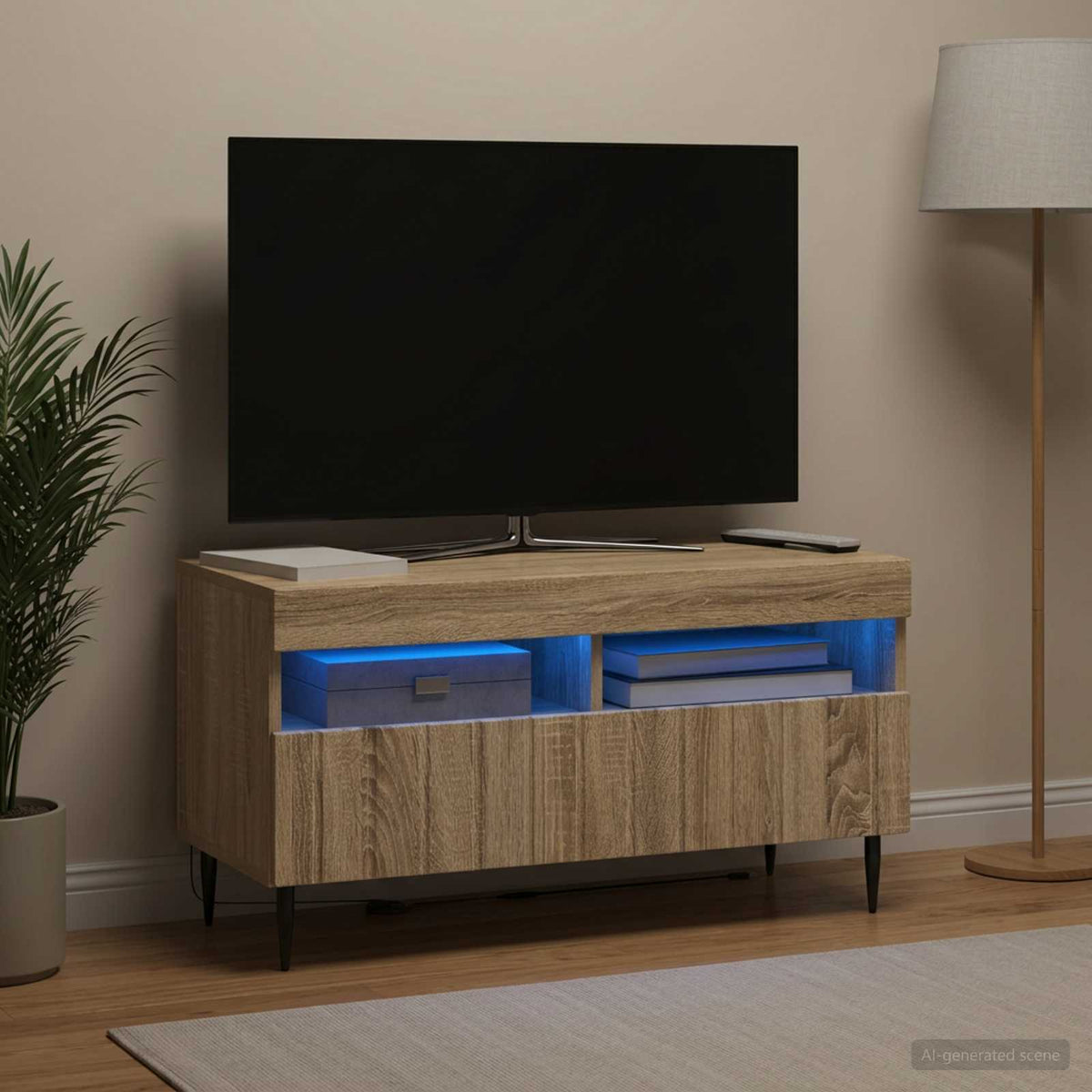 LED TV Cabinet ZWOLLE 81 x 35 x 43 cm Sonoma Oak