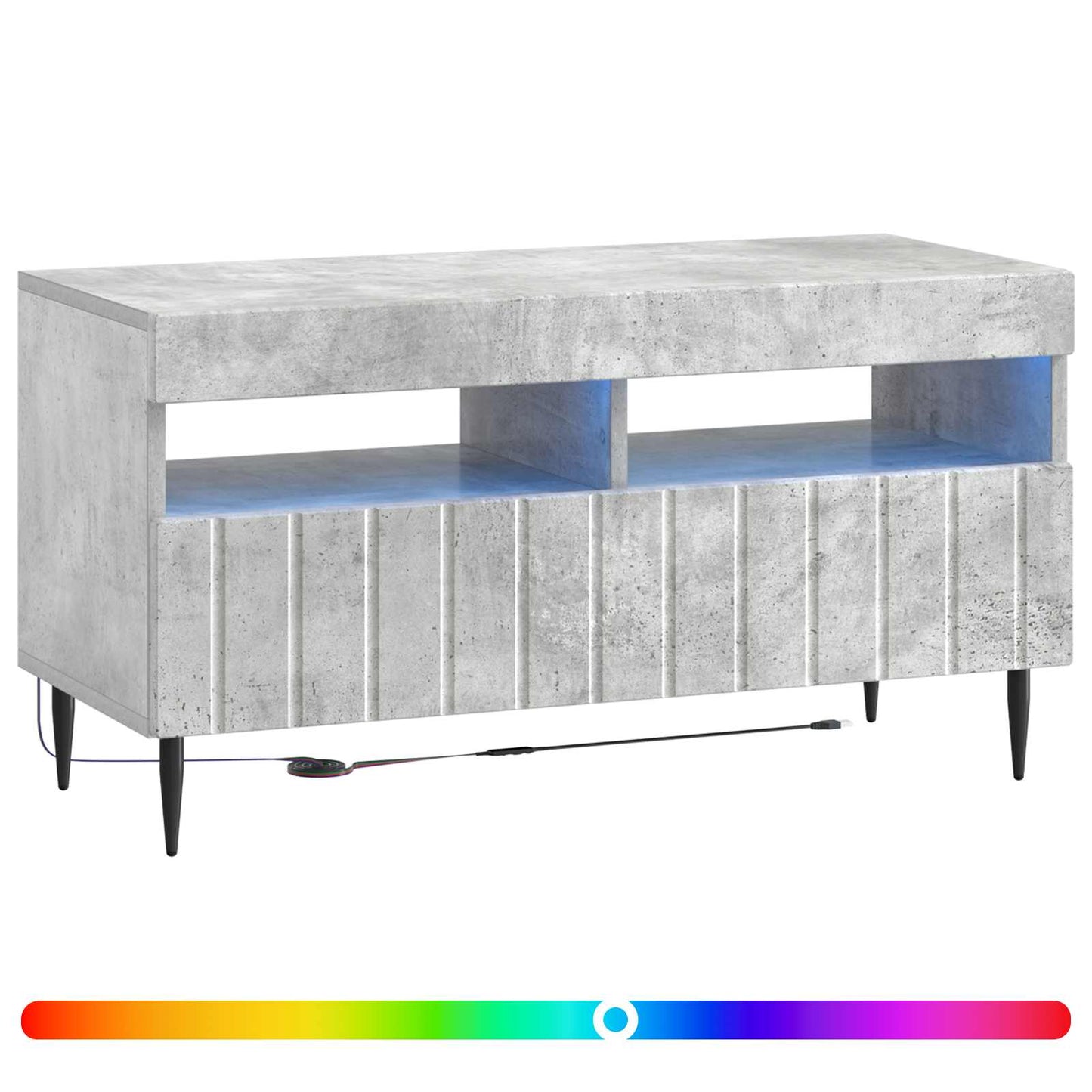 LED TV Cabinet Concrete Grey Engineered Wood