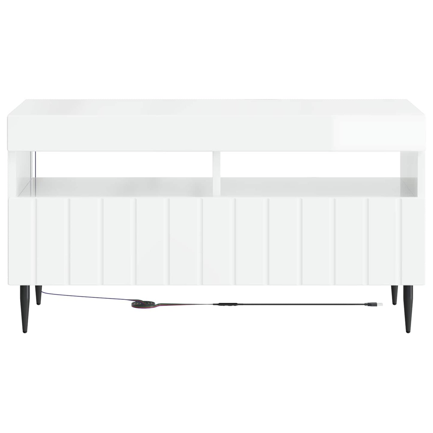 LED TV Cabinet High Gloss White Engineered Wood