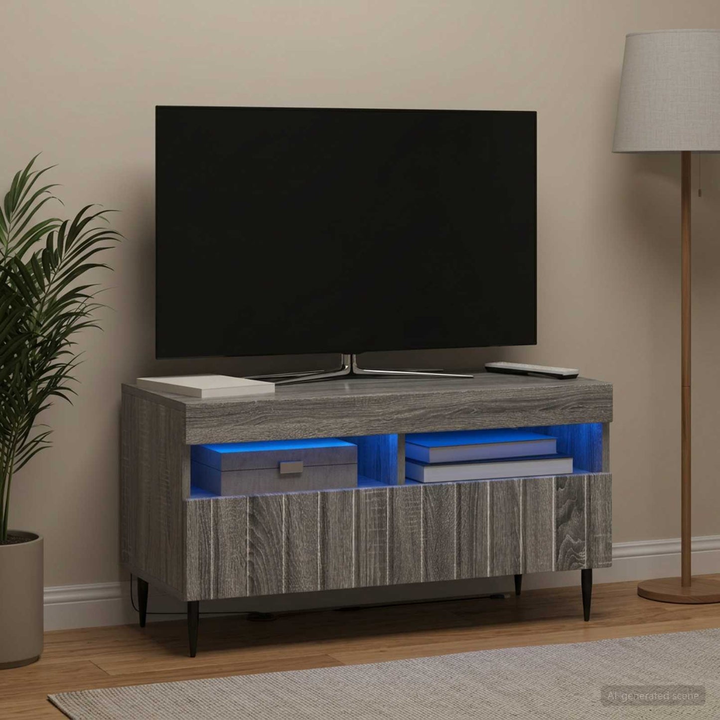 LED TV Cabinet Grey Sonoma Engineered Wood