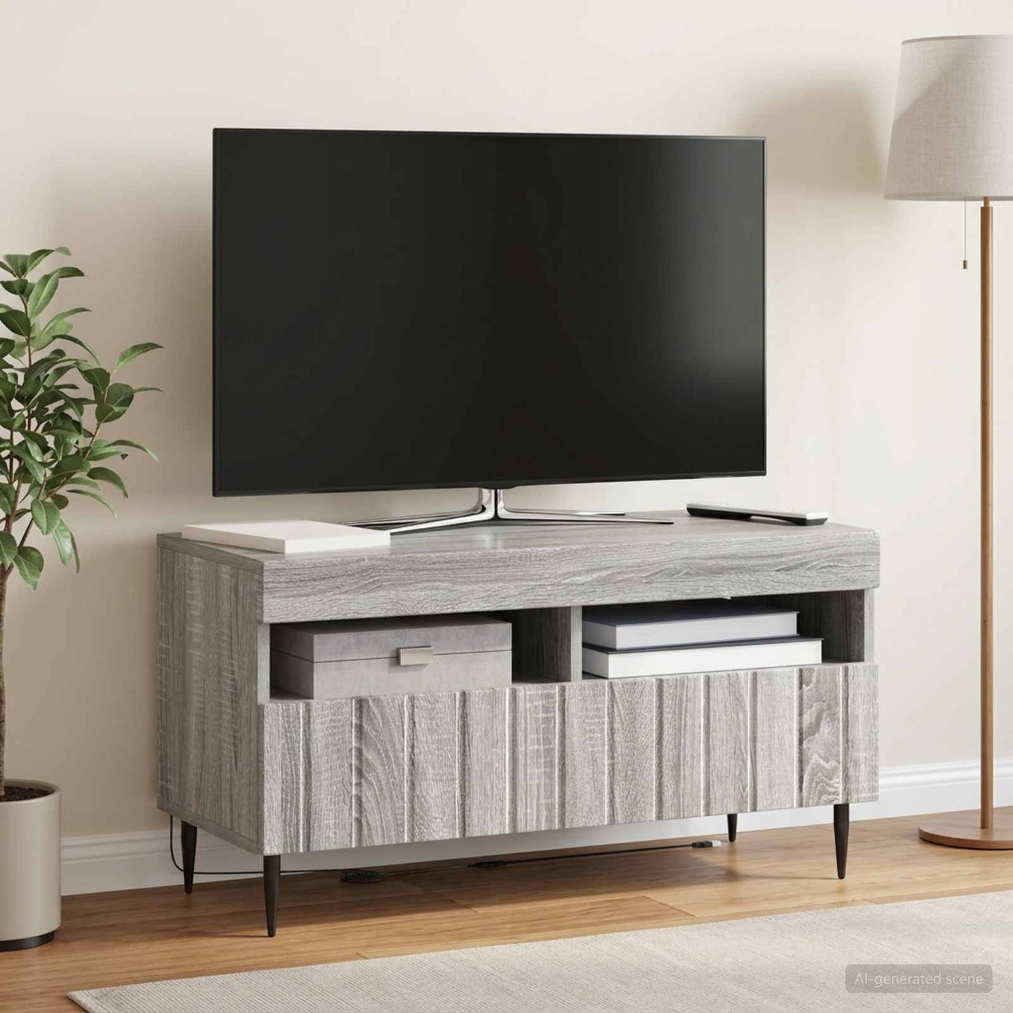 LED TV Cabinet Grey Sonoma Engineered Wood