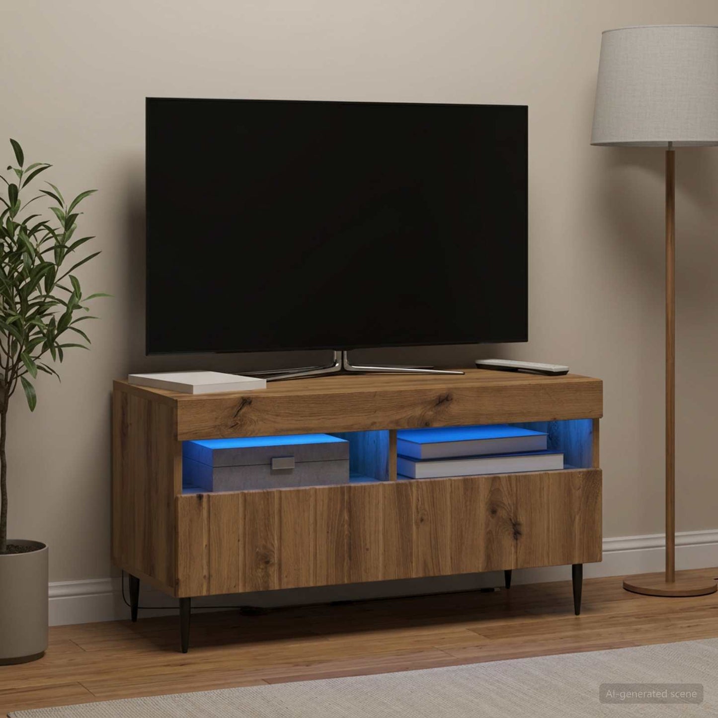 LED TV Cabinet Artisan Oak Engineered Wood