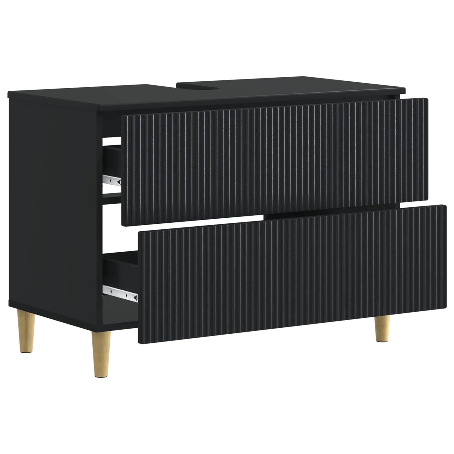 Bathroom Sink Cabinet ARNHEM Black 82 x 41x 59 cm