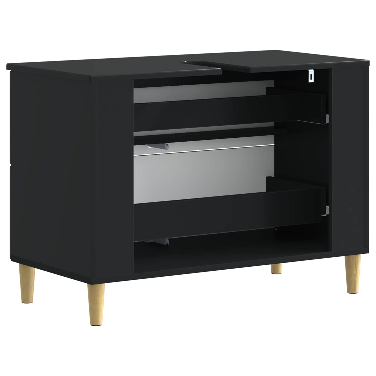 Bathroom Sink Cabinet ARNHEM Black 82 x 41x 59 cm
