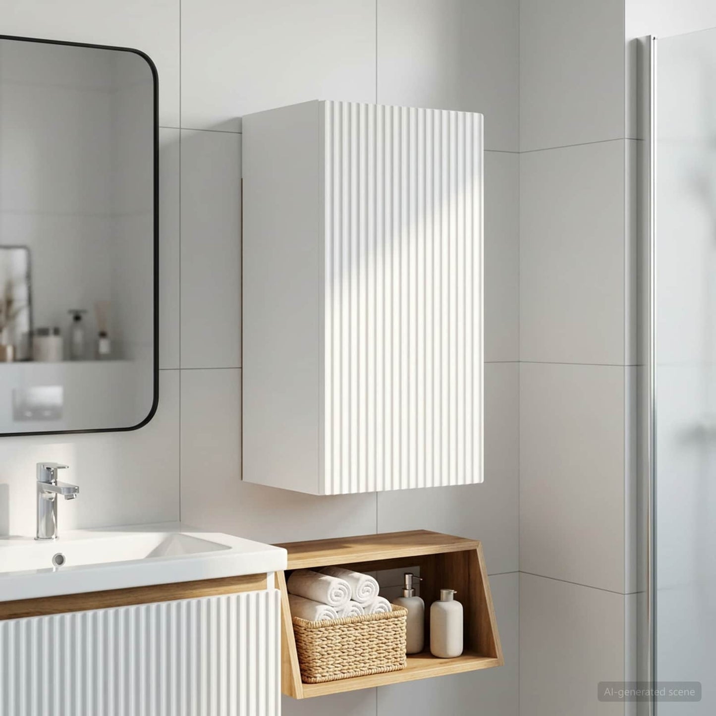 Bathroom Wall Cabinet ARNHEM White 30 x 31 x 59 cm