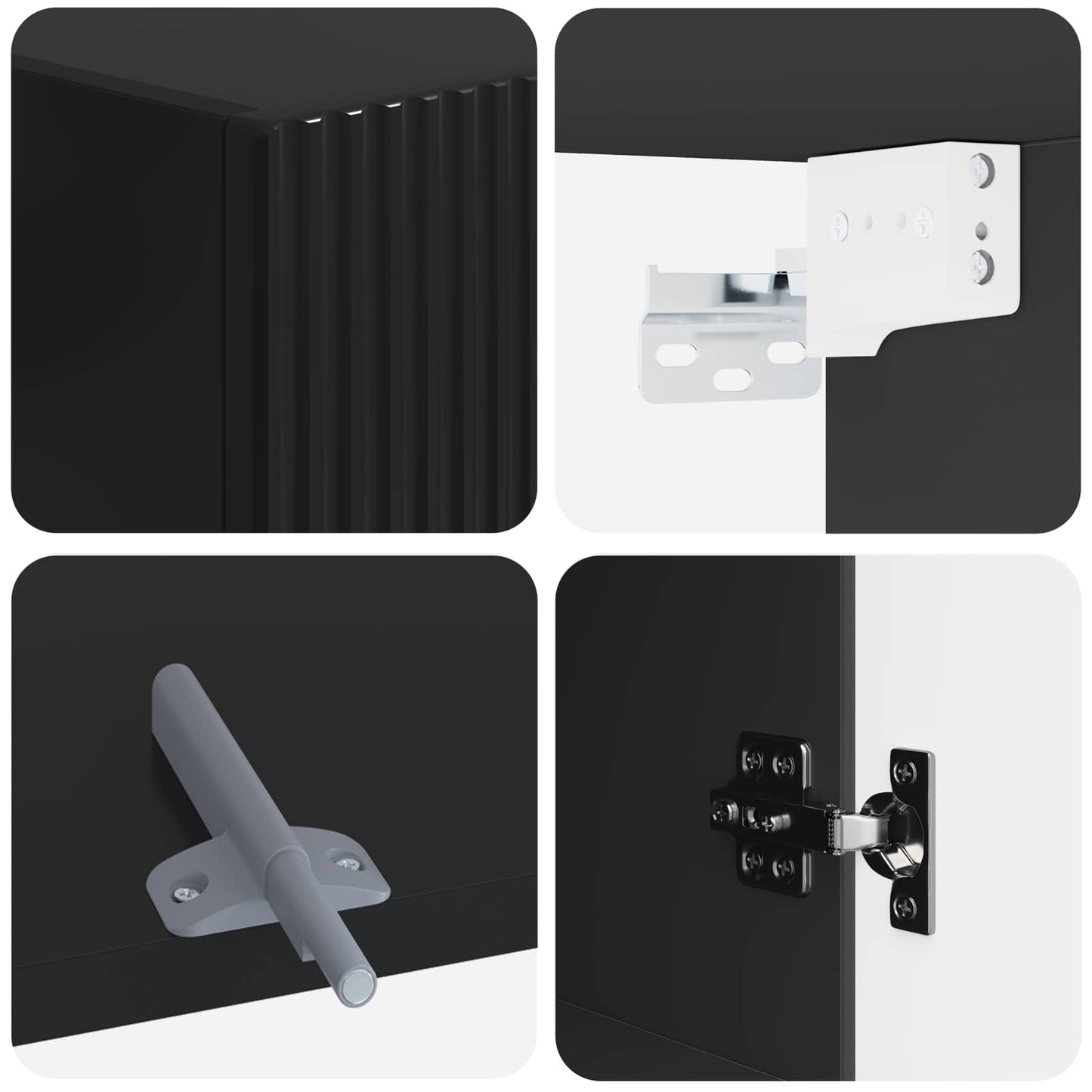 Bathroom Wall Cabinet ARNHEM Black 30 x 31 x 59 cm