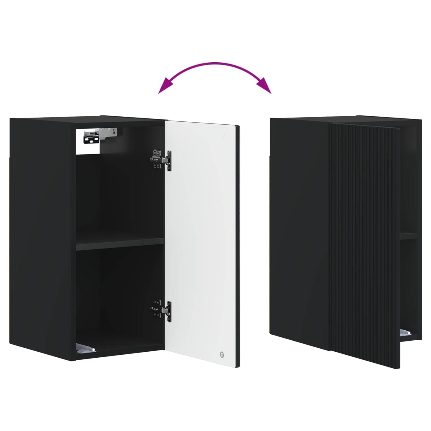 Bathroom Wall Cabinet ARNHEM Black 30 x 31 x 59 cm