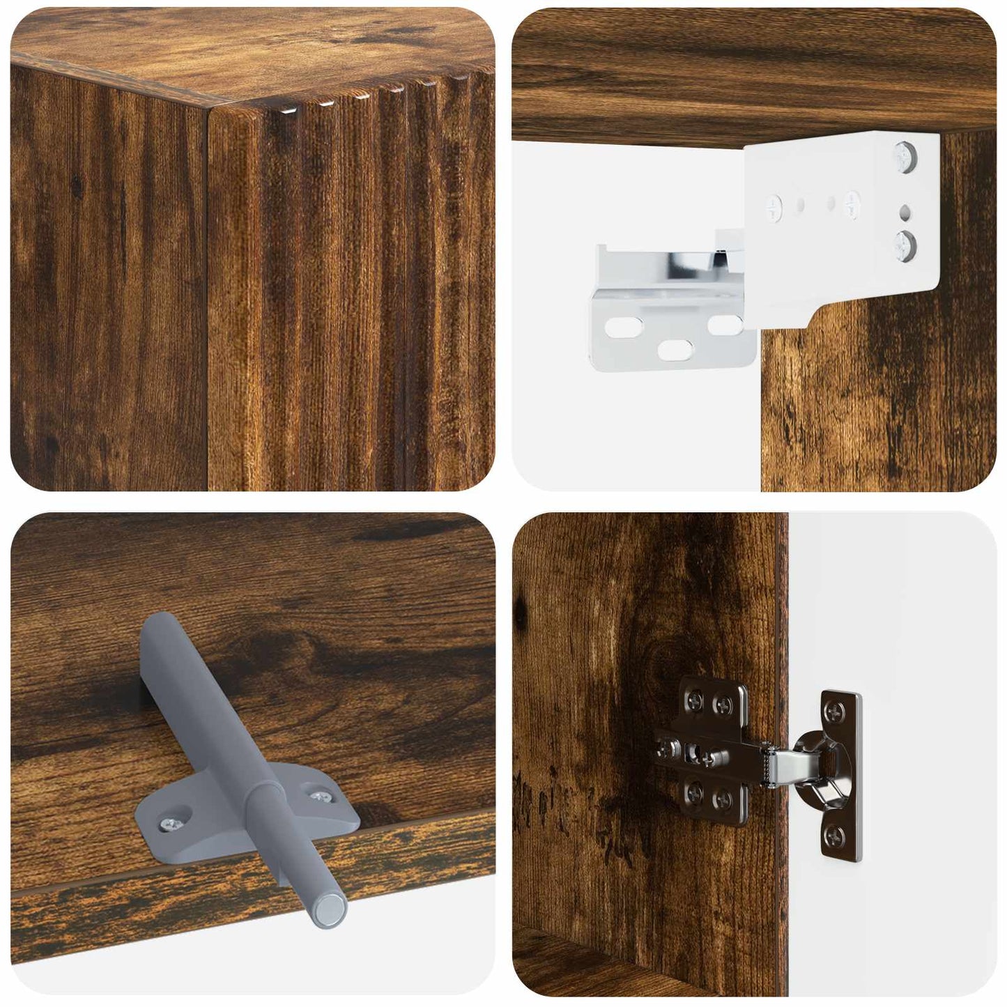 Bathroom Wall Cabinet ARNHEM Smoked Oak 30 x 31 x 59 cm