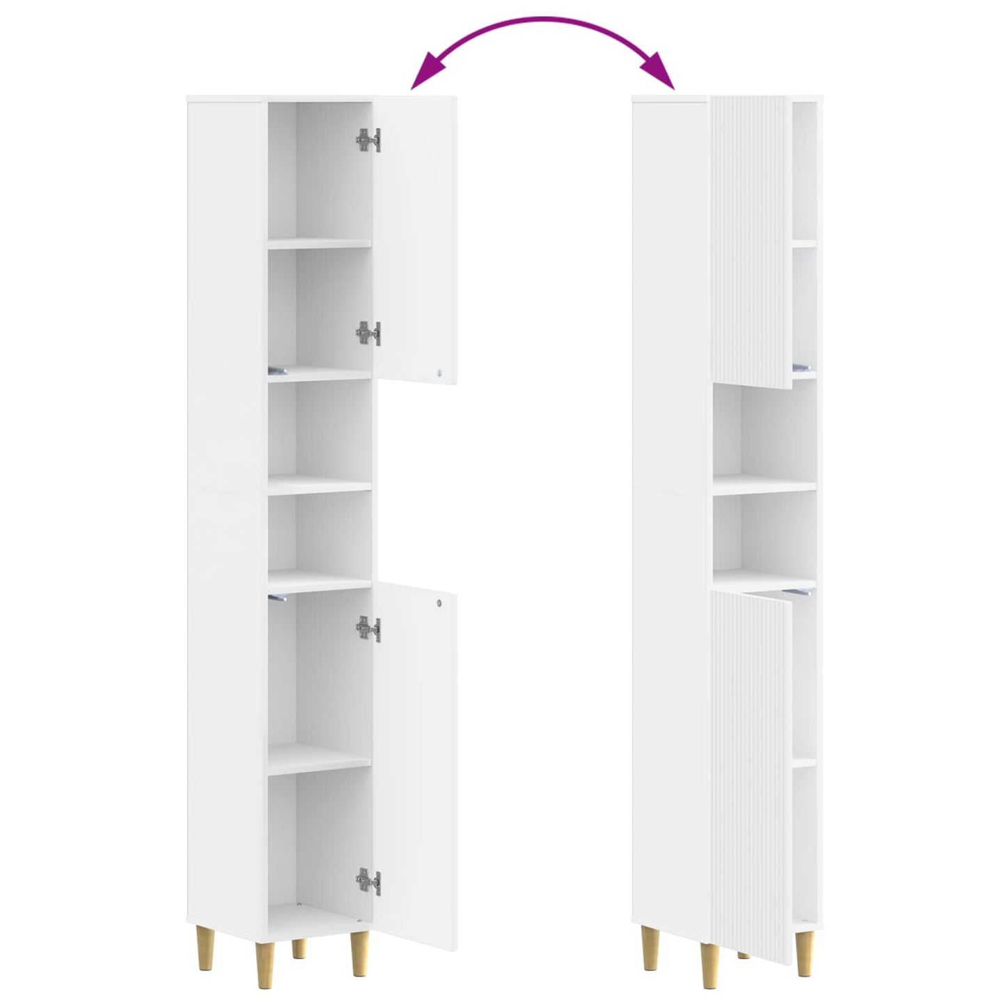 Bathroom Cabinet with Open Shelf ARNHEM White 30 x 31 x 190 cm