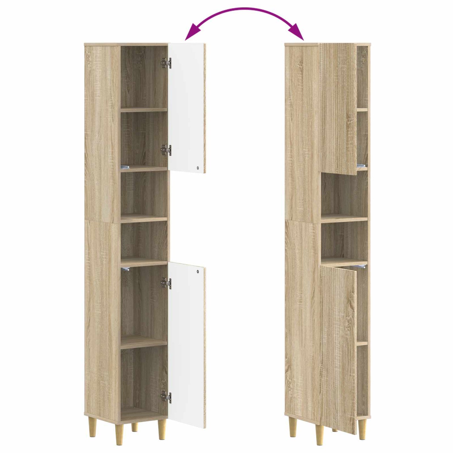 Bathroom Cabinet with Open Shelf ARNHEM Sonoma Oak
