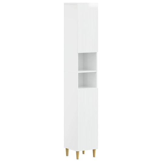 Bathroom Cabinet with Open Shelf ARNHEM High Gloss White