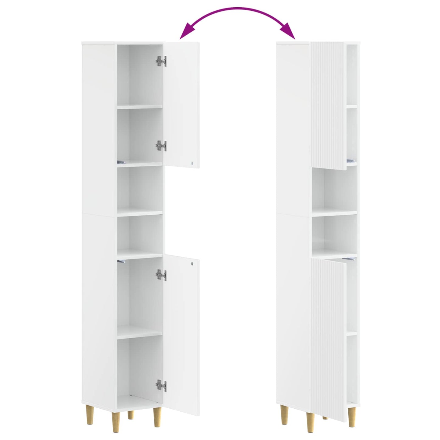 Bathroom Cabinet with Open Shelf ARNHEM High Gloss White