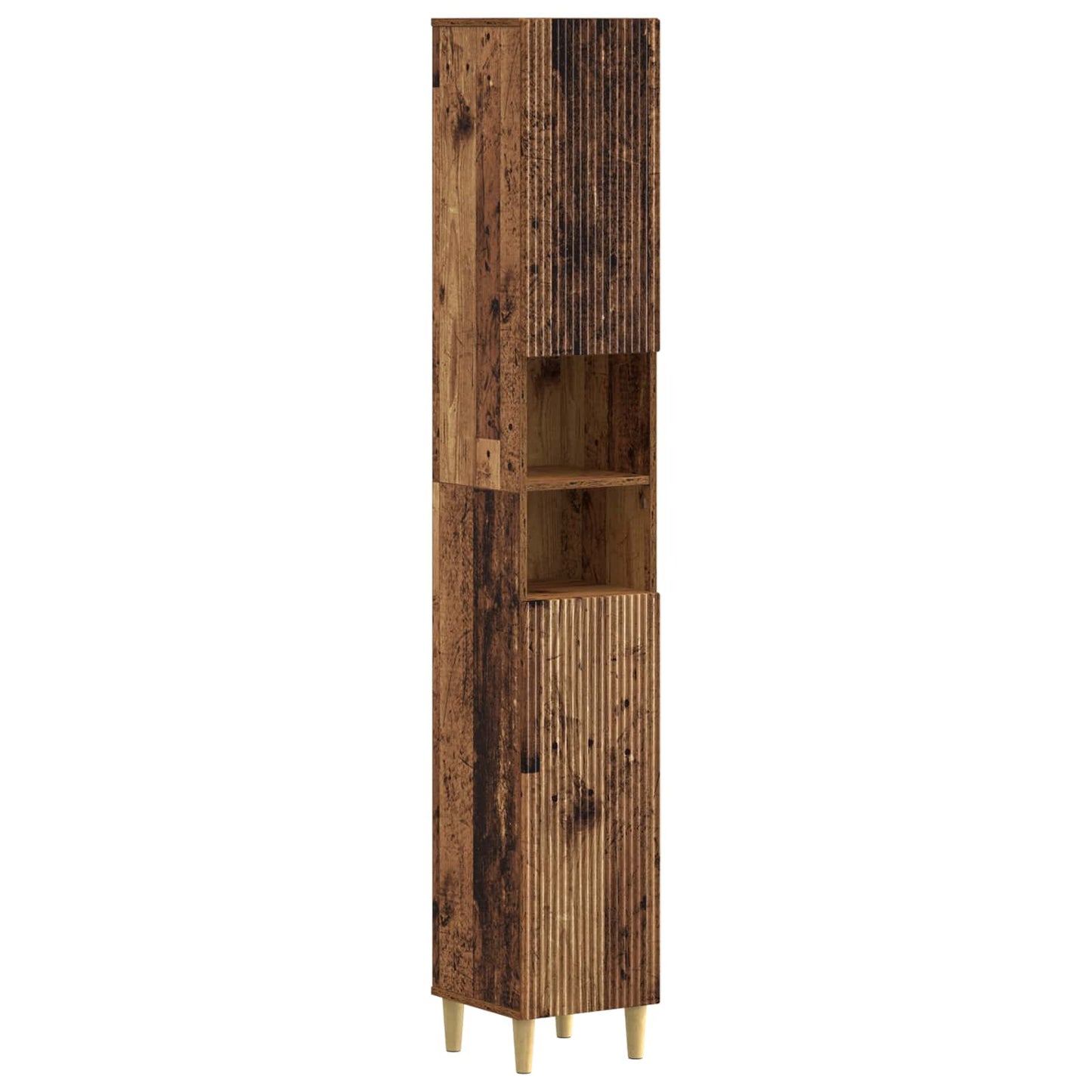 Bathroom Cabinet with Open Shelf ARNHEM Old Wood