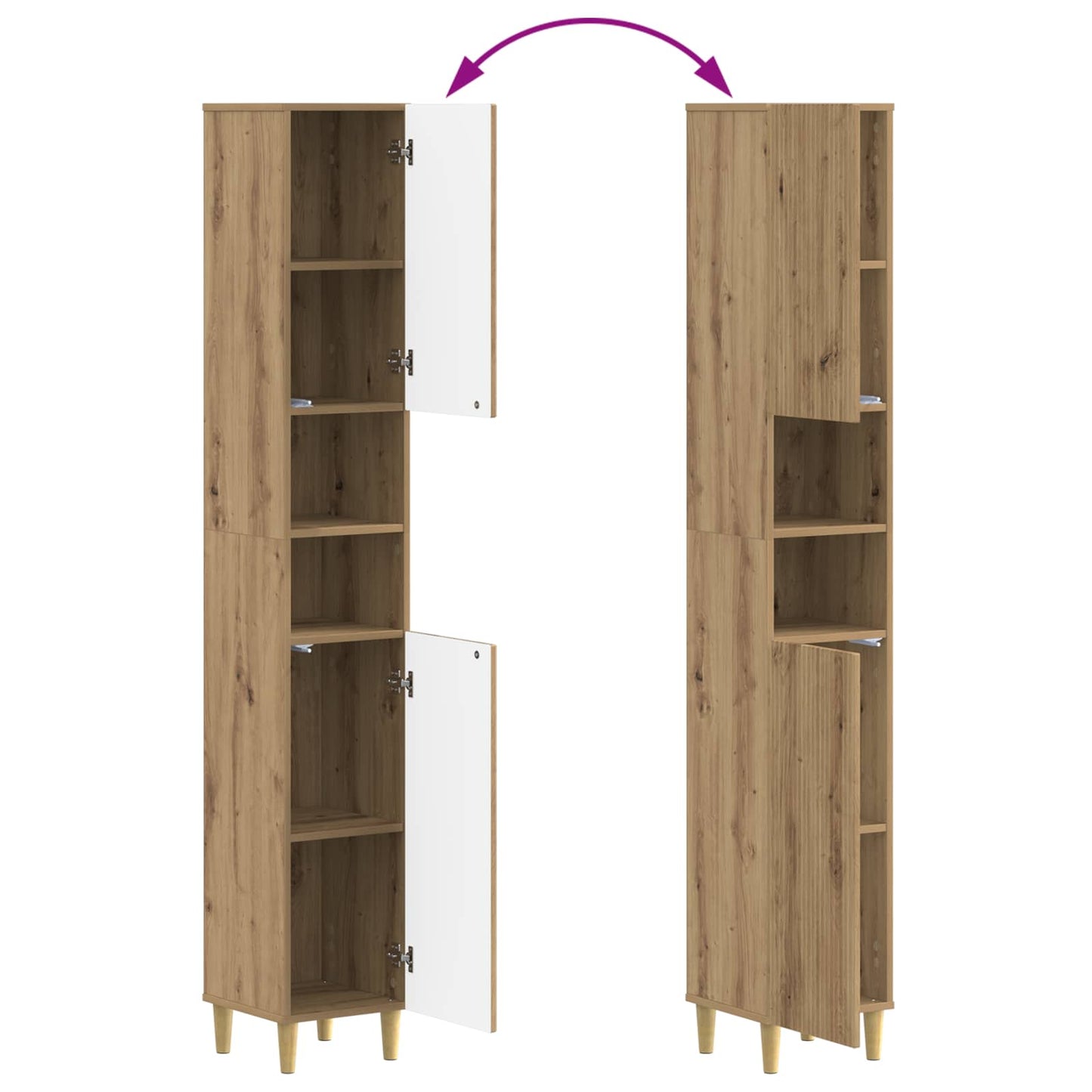 Bathroom Cabinet with Open Shelf ARNHEM Artisan Oak