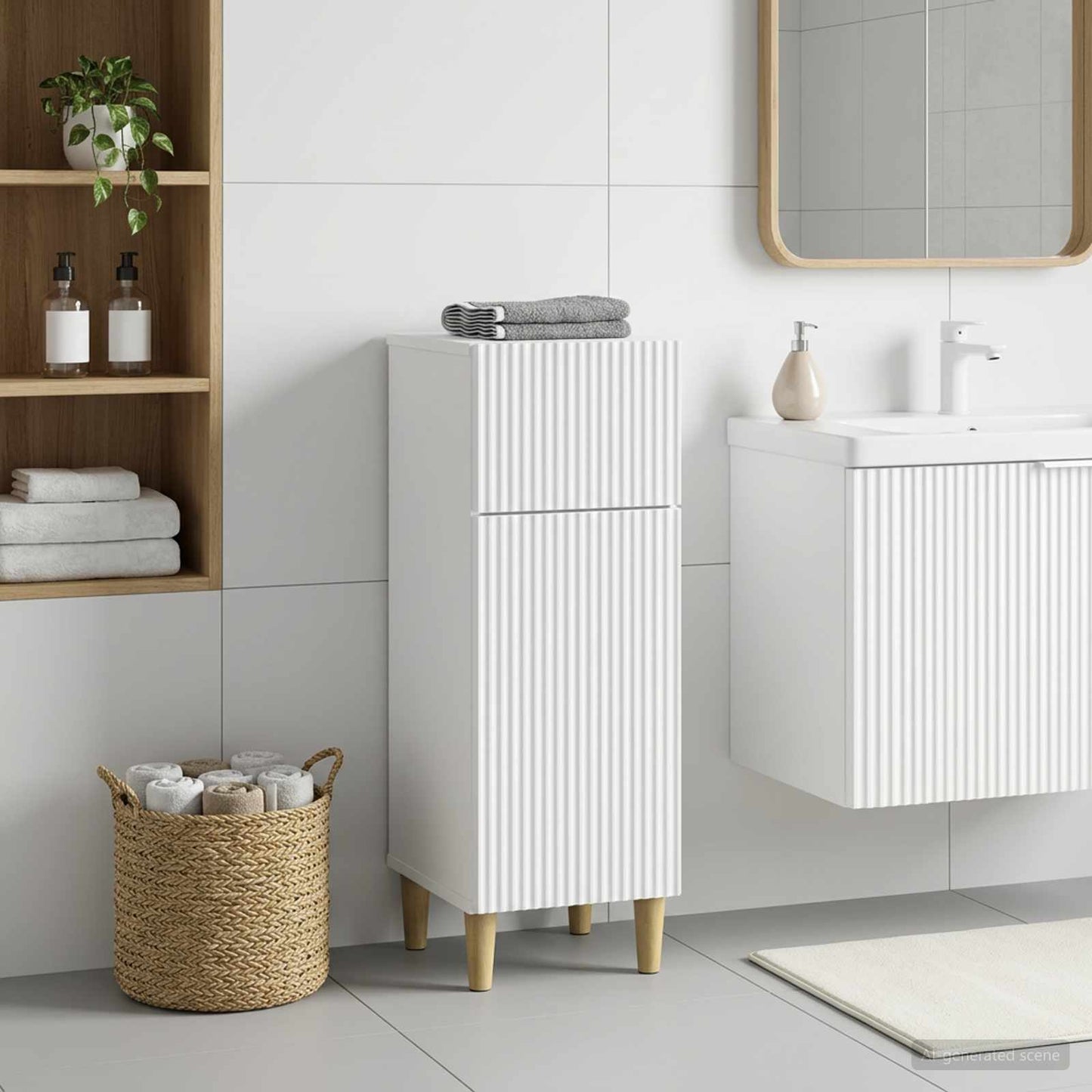 Bathroom Storage Cainet ARNHEM White 30 x 31 x 80 cm