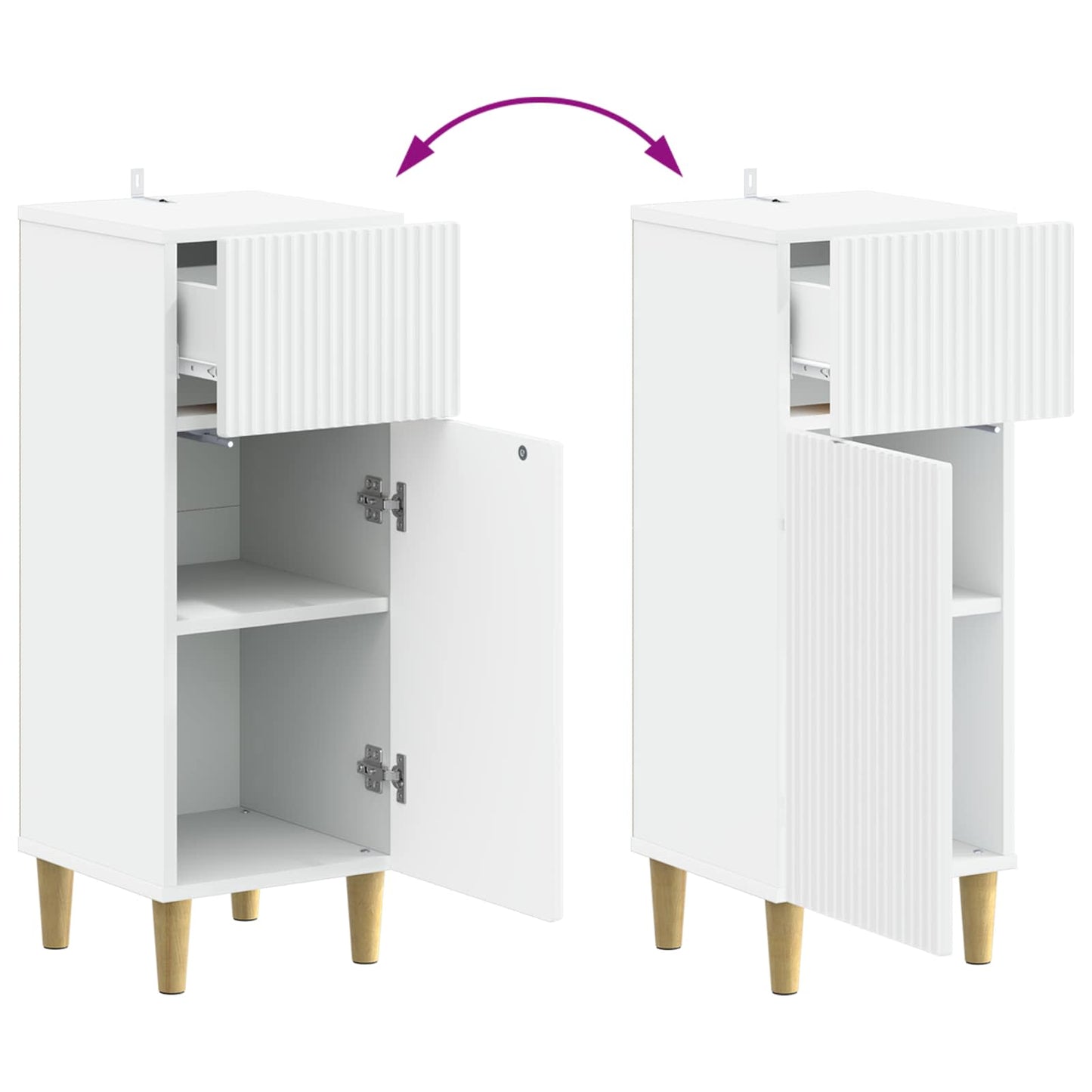 Bathroom Storage Cainet ARNHEM White 30 x 31 x 80 cm