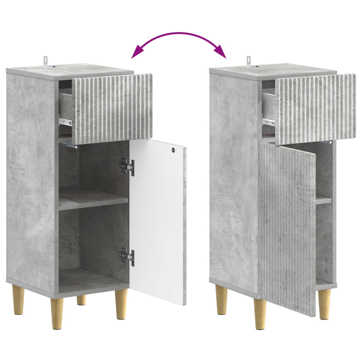 Bathroom Storage Cainet ARNHEM Concrete Grey 30 x 31 x 80 cm