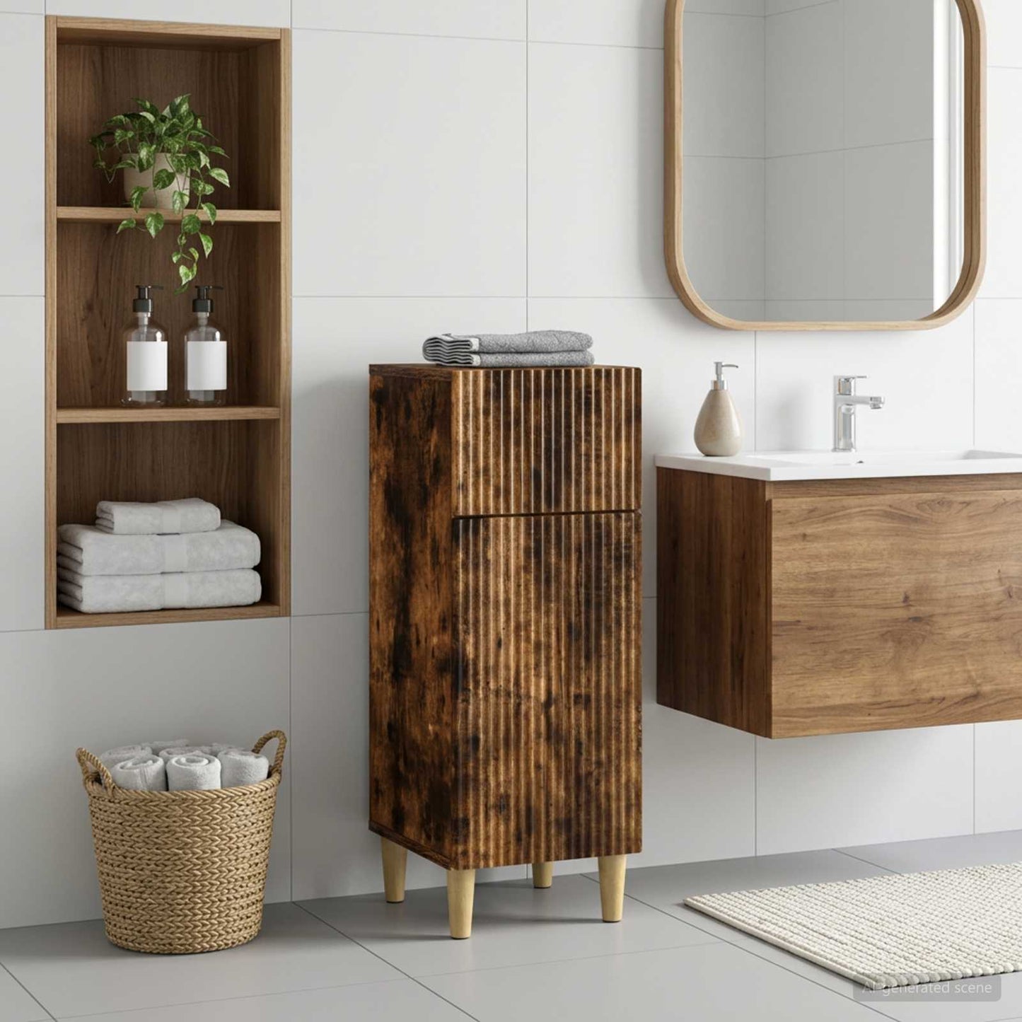 Bathroom Storage Cainet ARNHEM Smoked Oak 30 x 31 x 80 cm